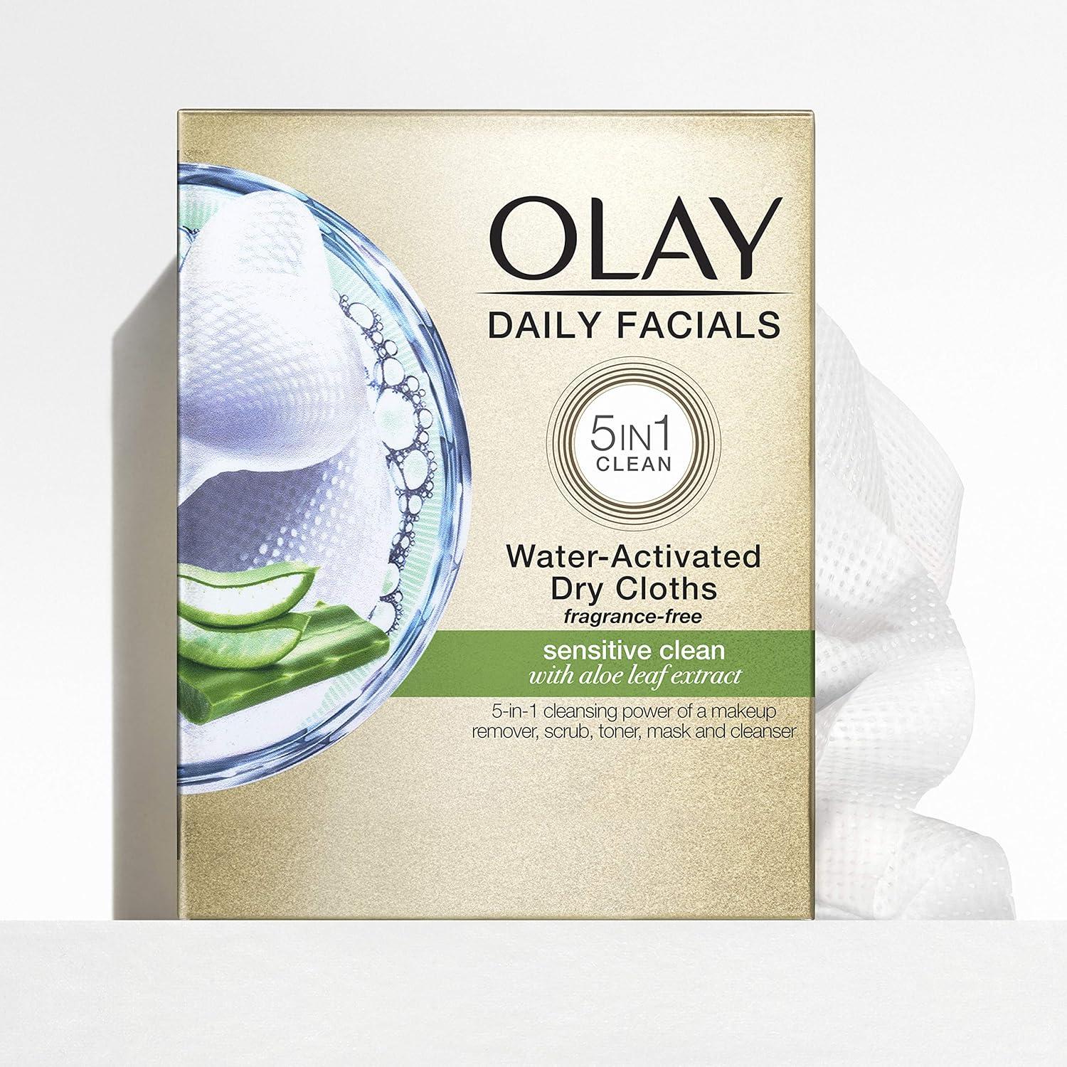 imageMakeup Remover Wipes by Olay Daily Facials Gentle Clean 5in1 Water Activated Cleansing Cloths 33 count Packaging may VaryUnscented