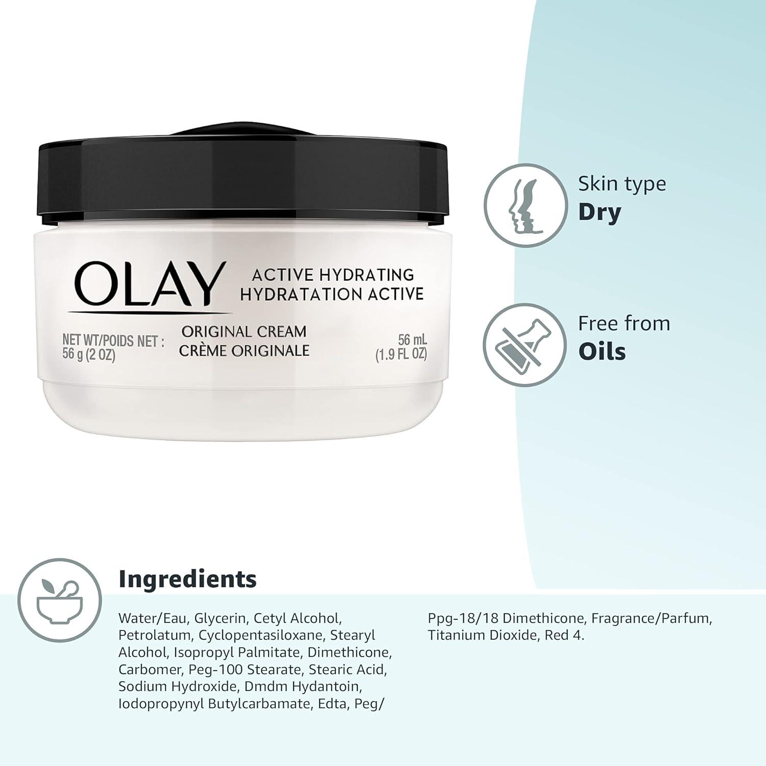 imageOlay Active Hydrating Cream Face Moisturizer 19 fl oz2 Ounce Pack of 2