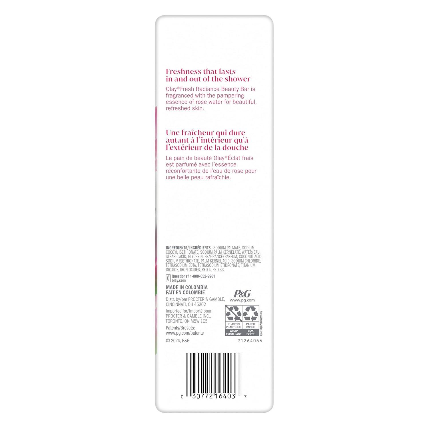 imageOlay Beauty Bar Fresh Radiance Nourishing ampamp Refreshing Formula Pampering for Smooth ampamp Gentle Skin Vitamin B3 Complex Essence of Rose Water Scent 317 oz Pack of 6