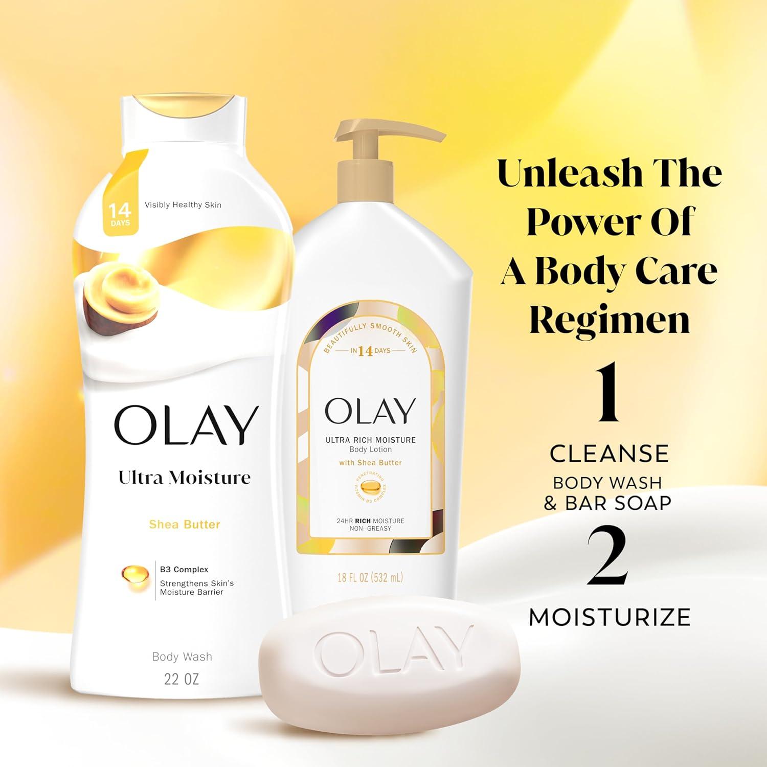imageOlay Beauty Bar Ultra Moisture10x More Moisturizers Nourishing Conditioners Smooth ampamp Gentle on Skin Vitamin B3 Complex For All Skin Types Shea Butter Scent 317 oz Pack of 12