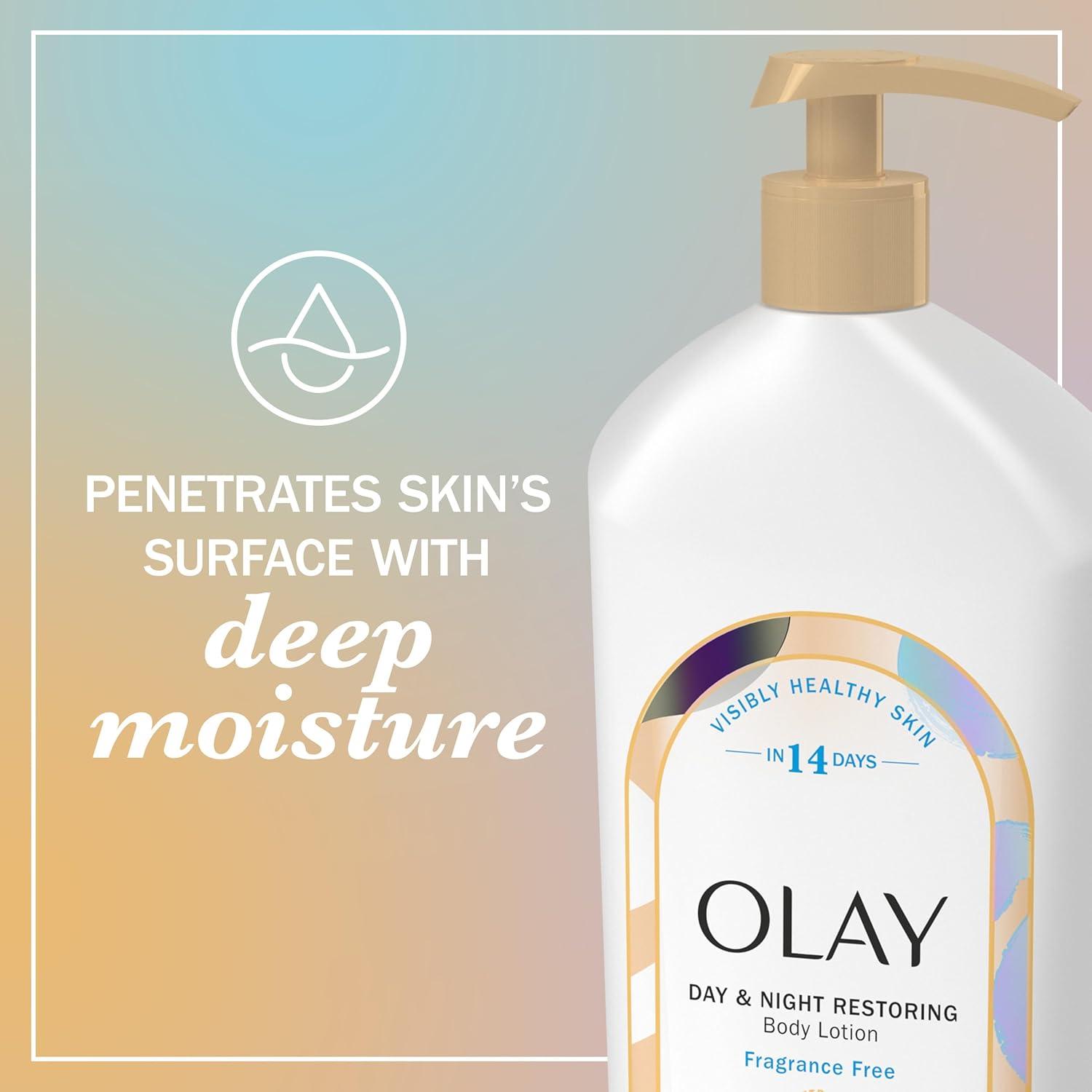 imageOlay Body Lotion for Women Ultra Rich Moisture 24hr Moisturizing ampamp Deep Hydration Absorbs Instantly Penetrating Vitamin B3 Complex For All Skin Types Shea Butter Scent 18 fl ozFragranceFree