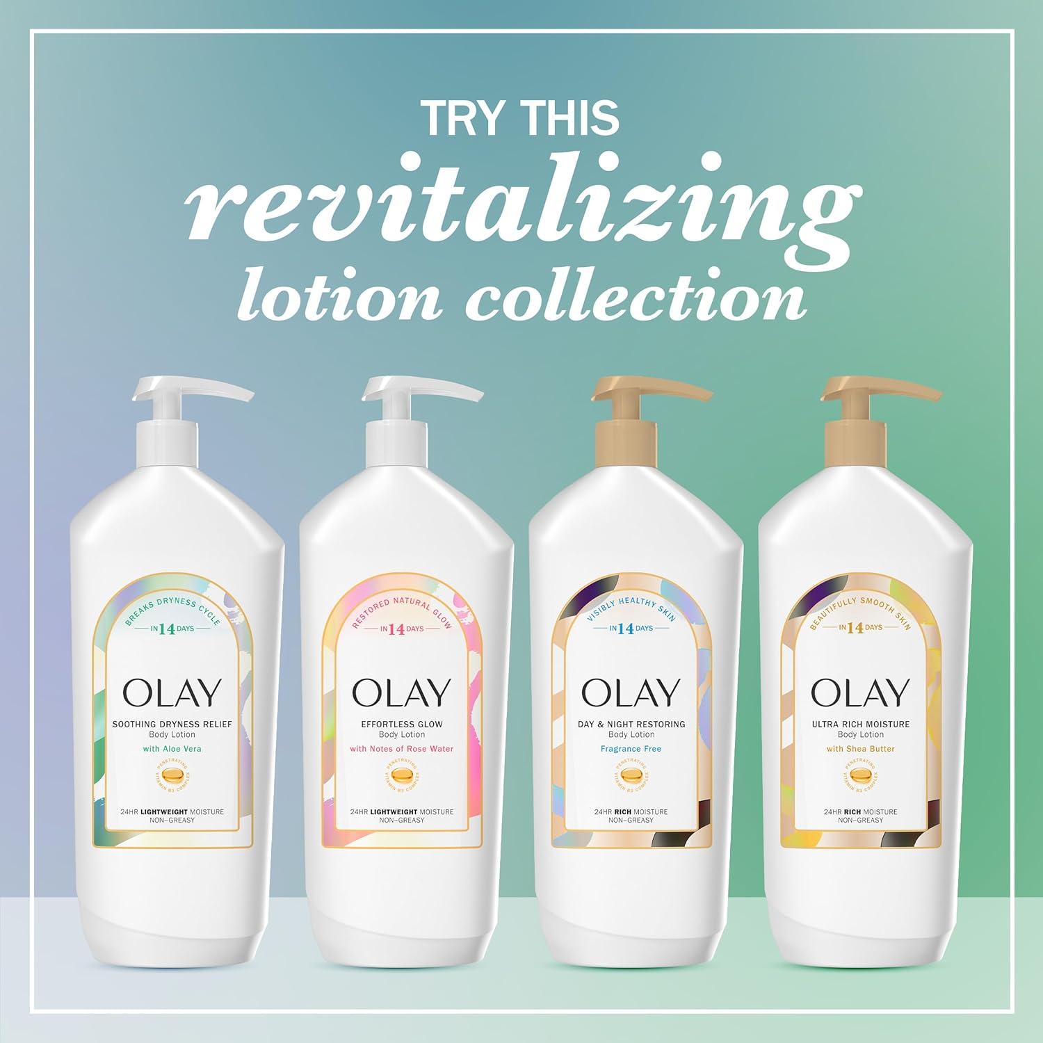 imageOlay Body Lotion for Women Ultra Rich Moisture 24hr Moisturizing ampamp Deep Hydration Absorbs Instantly Penetrating Vitamin B3 Complex For All Skin Types Shea Butter Scent 18 fl ozAloe Vera
