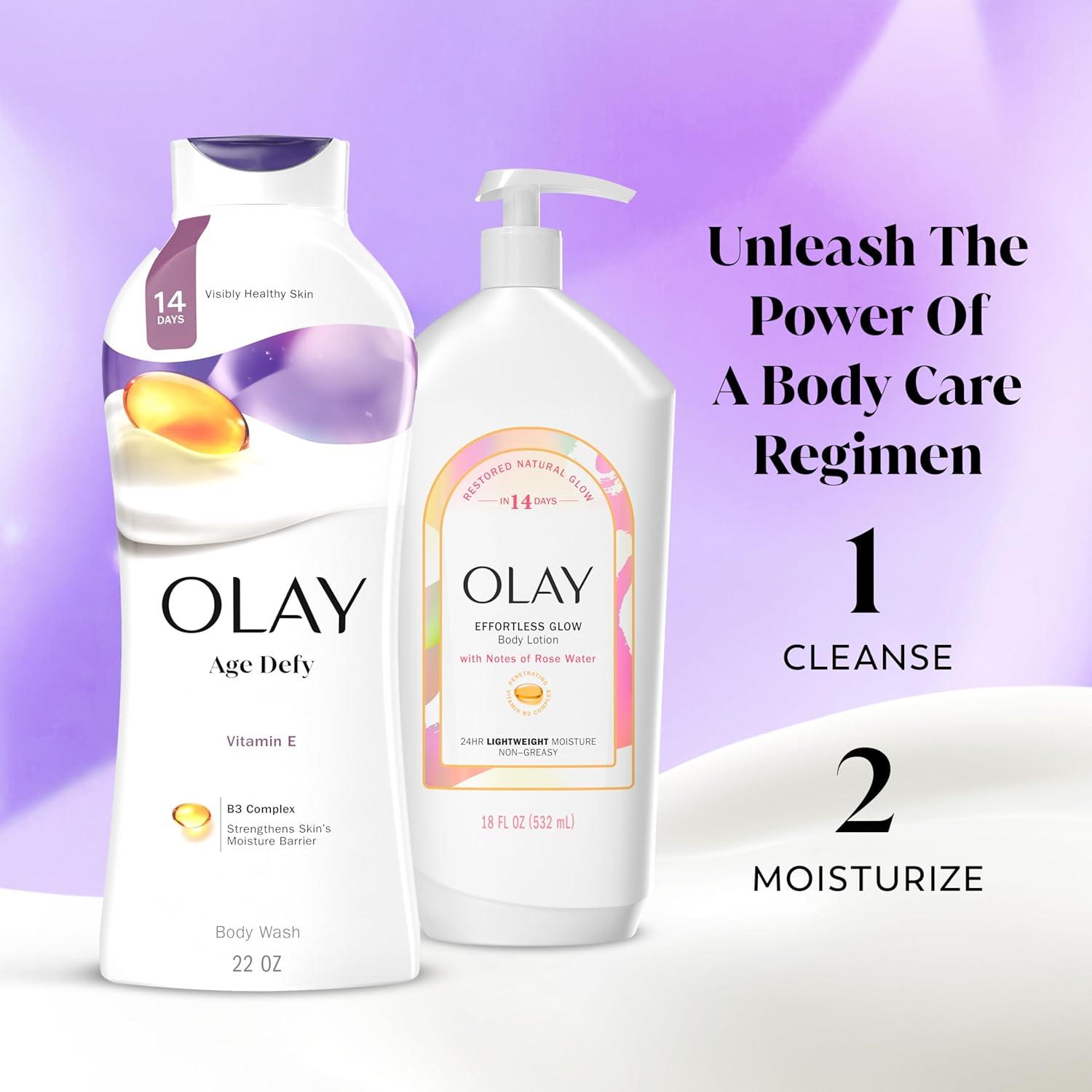 imageOlay Body Wash for Women Age Defying with Vitamin E 24hr Moisturizing Hydrating ampamp Refreshing B3 Vitamin Complex Free of Parabens ampamp Phthalates For All Skin Types Scented 22 fl oz Pack of 2Age Defying