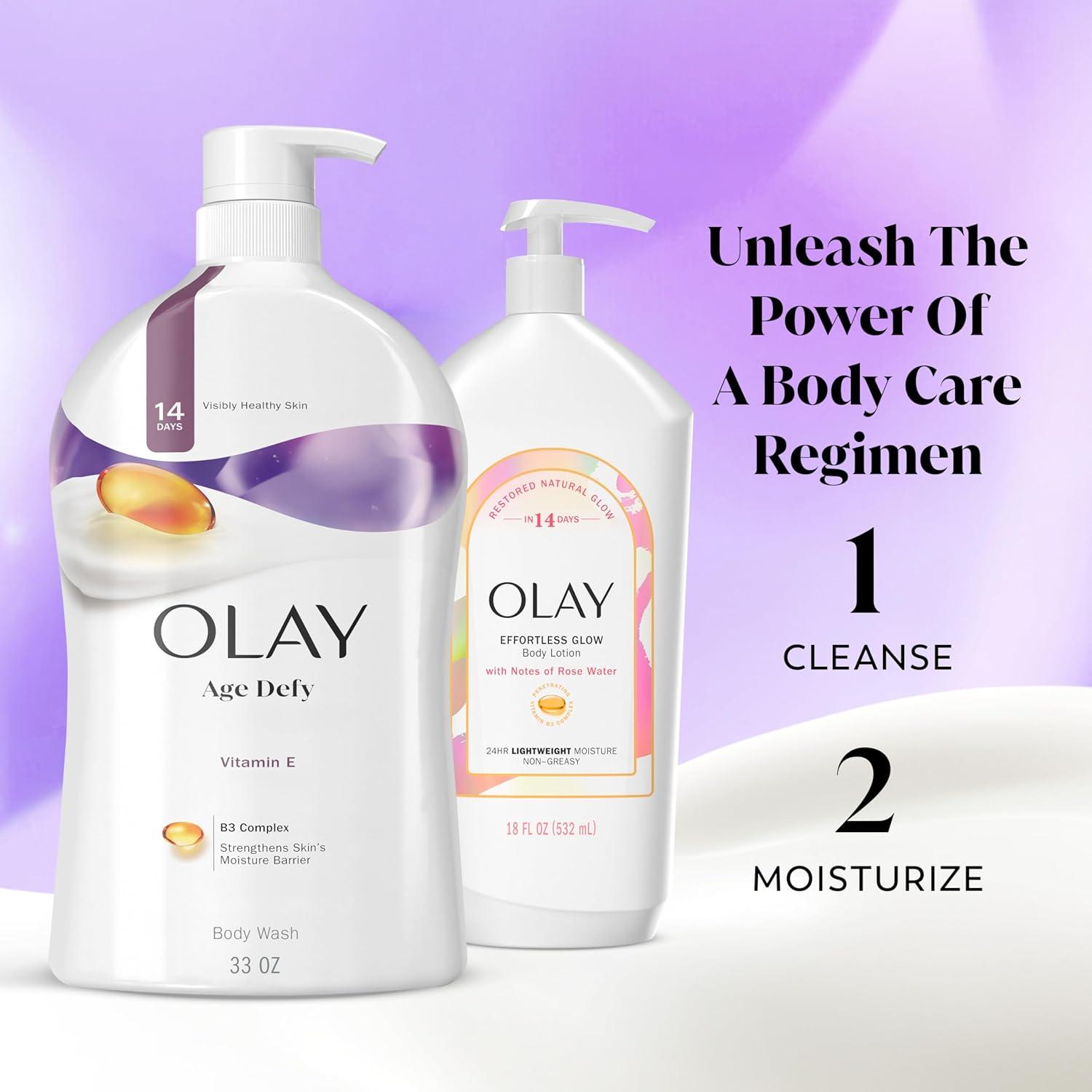 imageOlay Body Wash for Women Age Defying with Vitamin E 24hr Moisturizing Hydrating ampamp Refreshing B3 Vitamin Complex Free of Parabens ampamp Phthalates For All Skin Types Scented 22 fl oz Pack of 2Age Defying