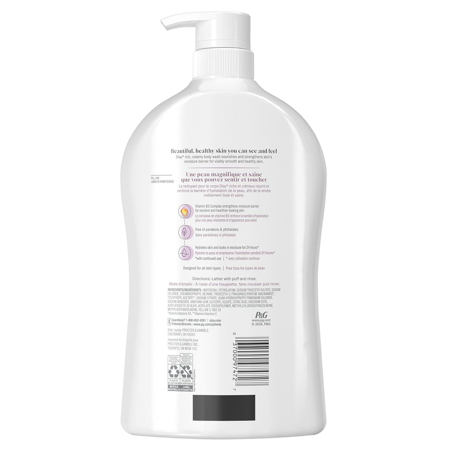 imageOlay Body Wash for Women Age Defying with Vitamin E 24hr Moisturizing Hydrating ampamp Refreshing B3 Vitamin Complex Free of Parabens ampamp Phthalates For All Skin Types Scented 22 fl oz Pack of 2Age Defying