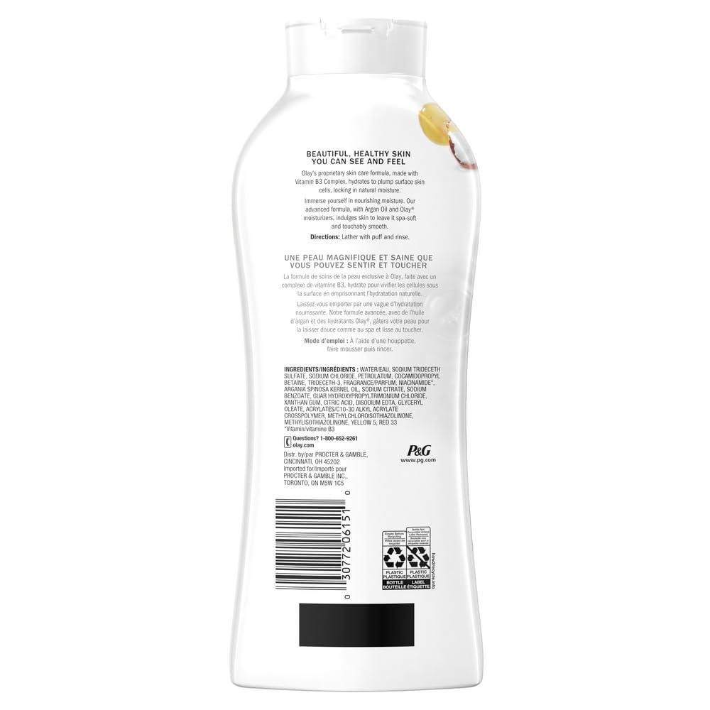 imageOlay Body Wash for Women Age Defying with Vitamin E 24hr Moisturizing Hydrating ampamp Refreshing B3 Vitamin Complex Free of Parabens ampamp Phthalates For All Skin Types Scented 22 fl oz Pack of 4Argan Oil