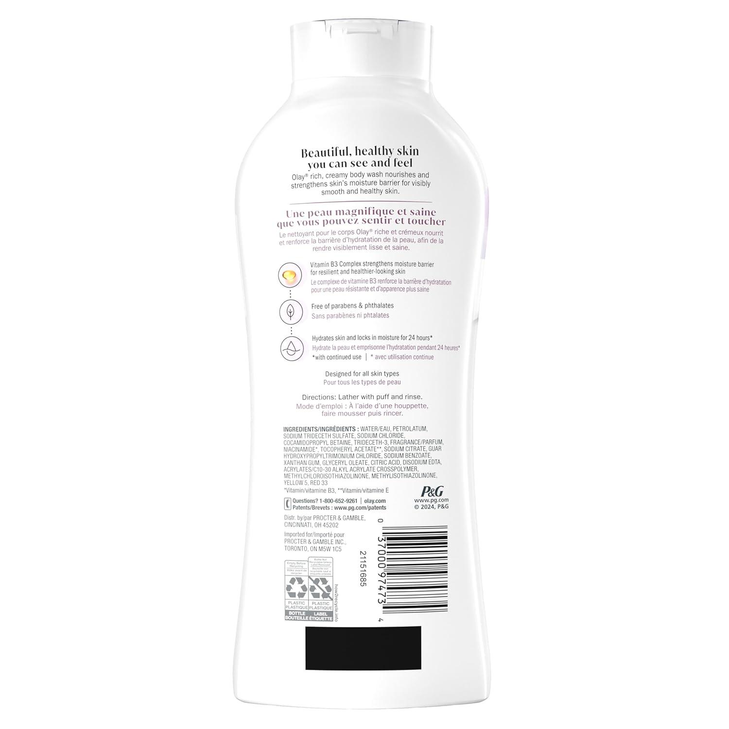 imageOlay Body Wash for Women Age Defying with Vitamin E 24hr Moisturizing Hydrating ampamp Refreshing B3 Vitamin Complex Free of Parabens ampamp Phthalates For All Skin Types Scented 22 fl oz Pack of 2Age Defying