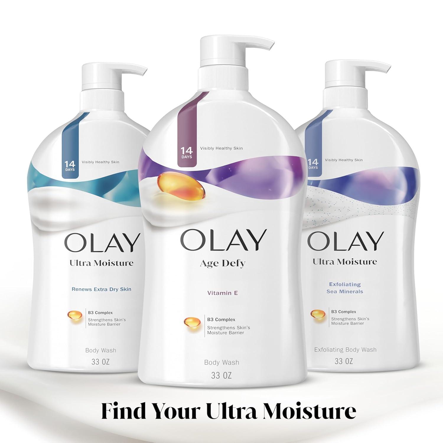 imageOlay Body Wash for Women Age Defying with Vitamin E 24hr Moisturizing Hydrating ampamp Refreshing B3 Vitamin Complex Free of Parabens ampamp Phthalates For All Skin Types Scented 22 fl oz Pack of 2Age Defying