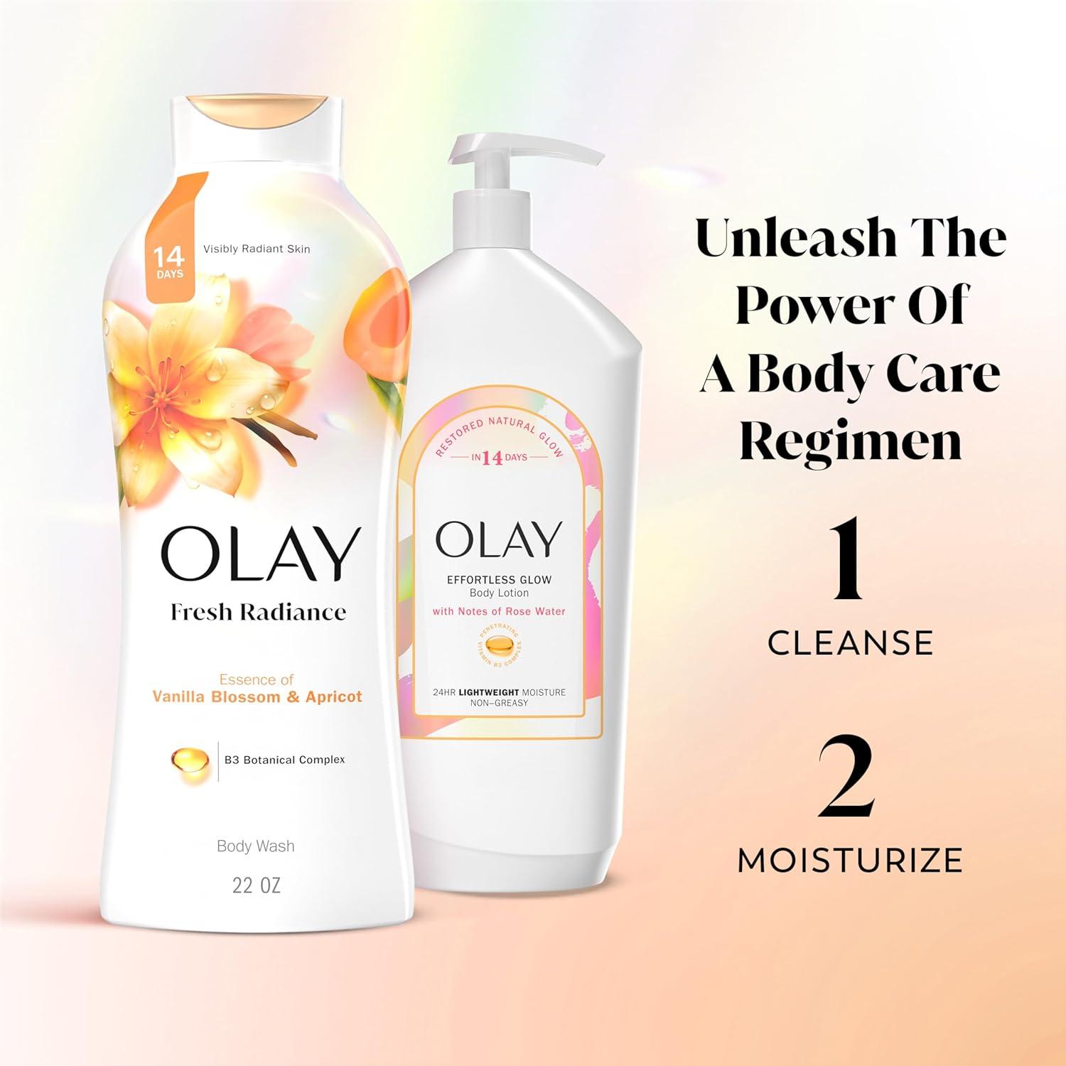 imageOlay Body Wash for Women Fresh Radiance Refreshing ampamp Renewing Made with Plant Based Cleansers B3 Botanical Complex For All Skin Types Birch Water ampamp Lavender Scent 22 fl oz Pack of 4Vanilla Blossom  Apricot