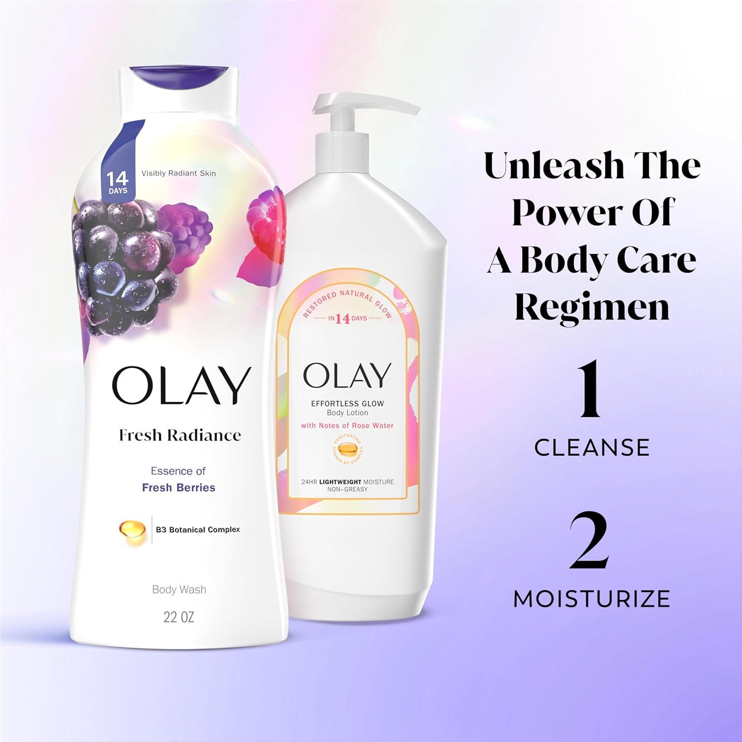 imageOlay Body Wash for Women Fresh Radiance Refreshing ampamp Renewing Made with Plant Based Cleansers B3 Botanical Complex For All Skin Types Fresh Berries Scent 22 fl oz Pack of 4Fresh Berries