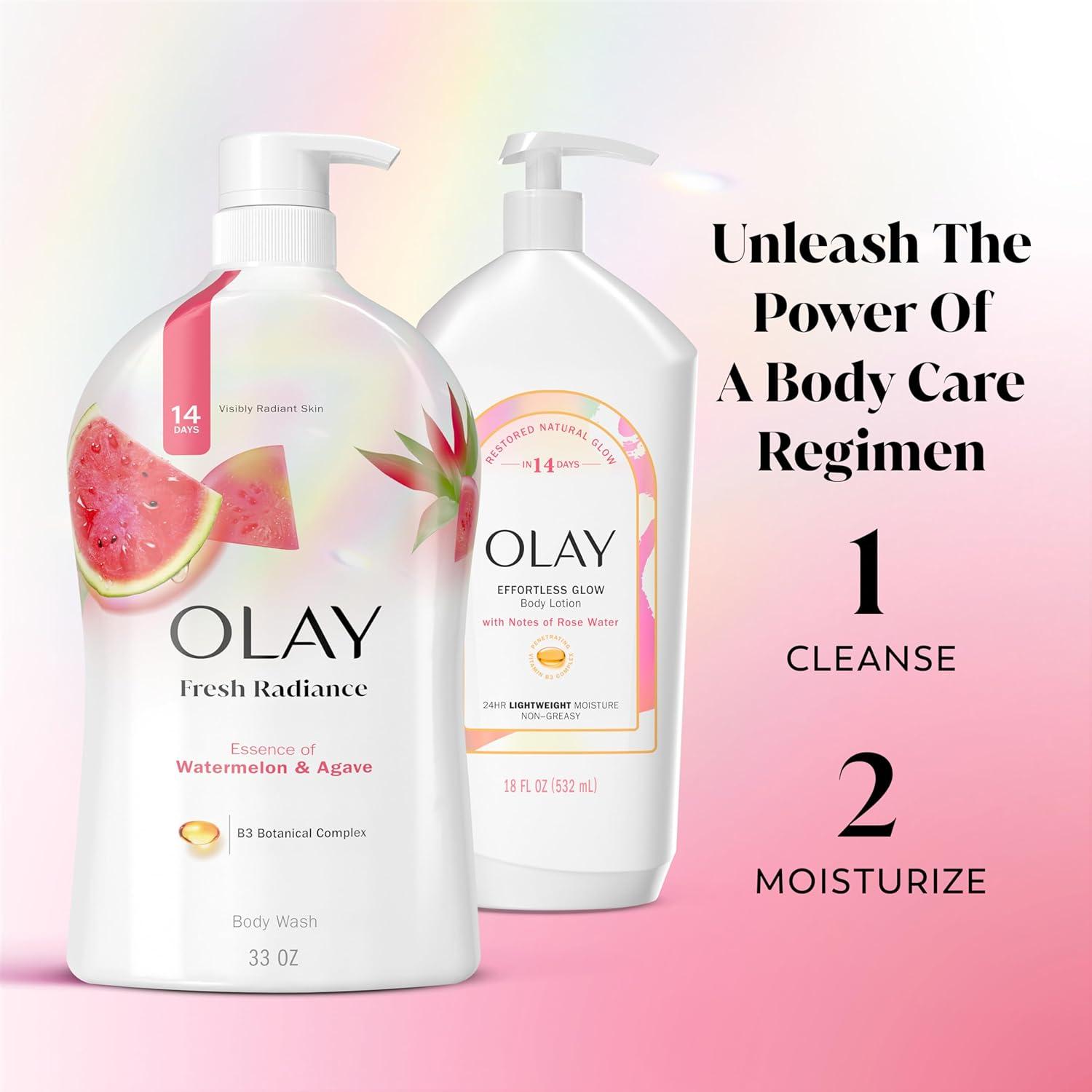 imageOlay Body Wash for Women Fresh Radiance Refreshing ampamp Renewing Made with Plant Based Cleansers B3 Botanical Complex For All Skin Types Orchid ampamp Black Currant Scent 22 fl oz Pack of 4Watermelon  Agave