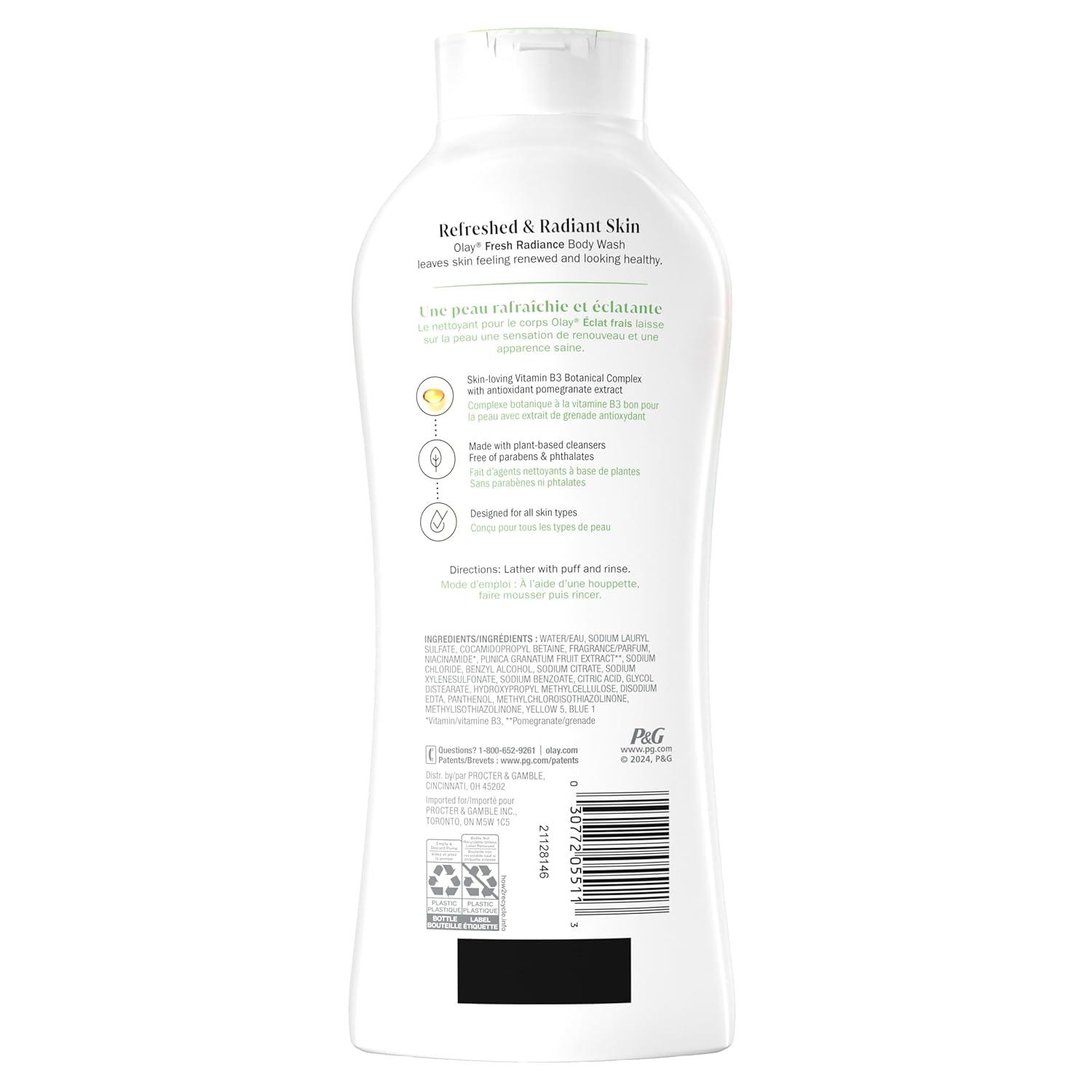 imageOlay Body Wash for Women Fresh Radiance Refreshing ampamp Renewing Made with Plant Based Cleansers B3 Botanical Complex For All Skin Types Orchid ampamp Black Currant Scent 22 fl oz Pack of 4Cucumber  Aloe Water