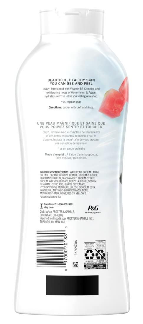 imageOlay Body Wash for Women Fresh Radiance Refreshing ampamp Renewing Made with Plant Based Cleansers B3 Botanical Complex For All Skin Types Orchid ampamp Black Currant Scent 22 fl oz Pack of 4Watermelon