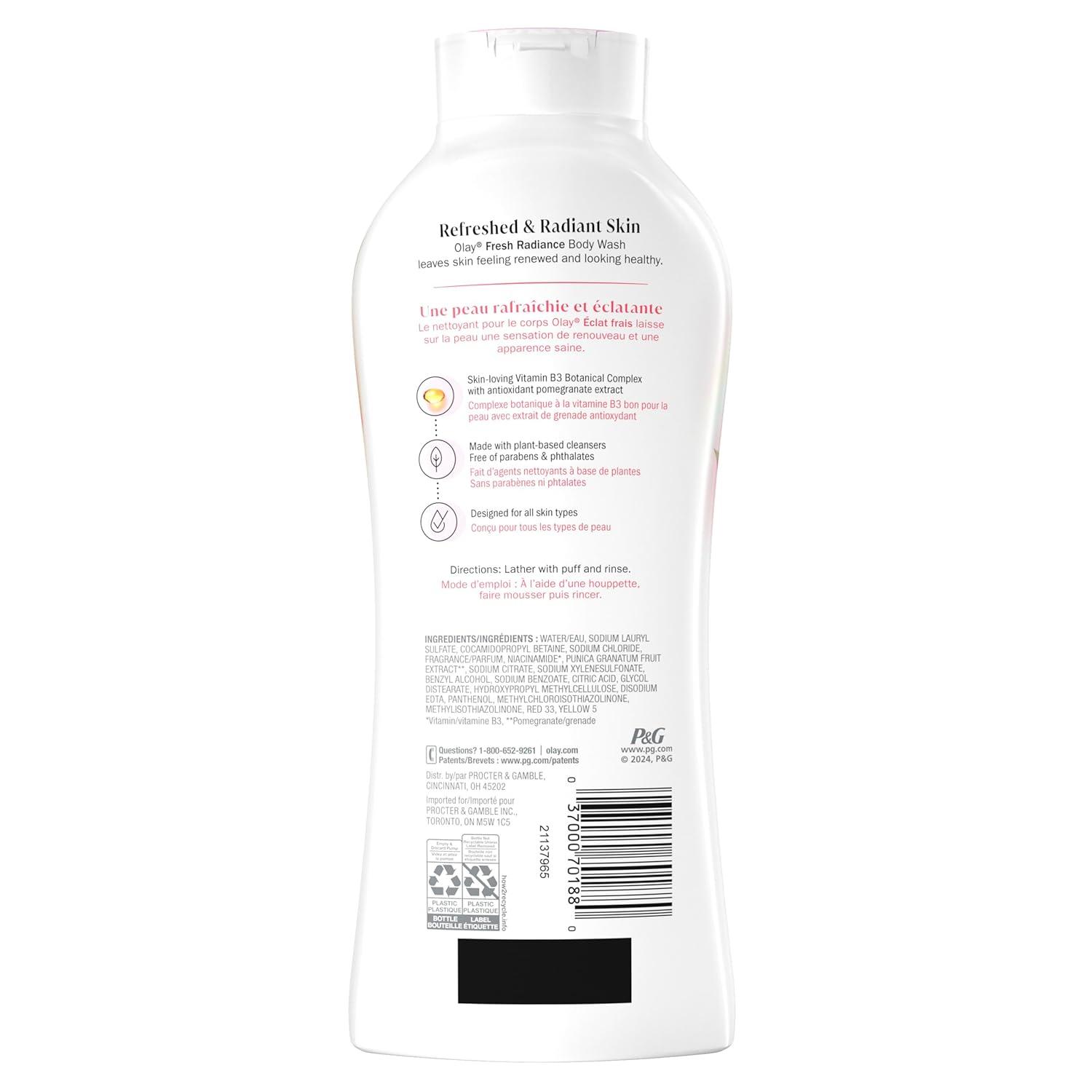 imageOlay Body Wash for Women Fresh Radiance Refreshing ampamp Renewing Made with Plant Based Cleansers B3 Botanical Complex For All Skin Types Orchid ampamp Black Currant Scent 22 fl oz Pack of 4Watermelon  Agave