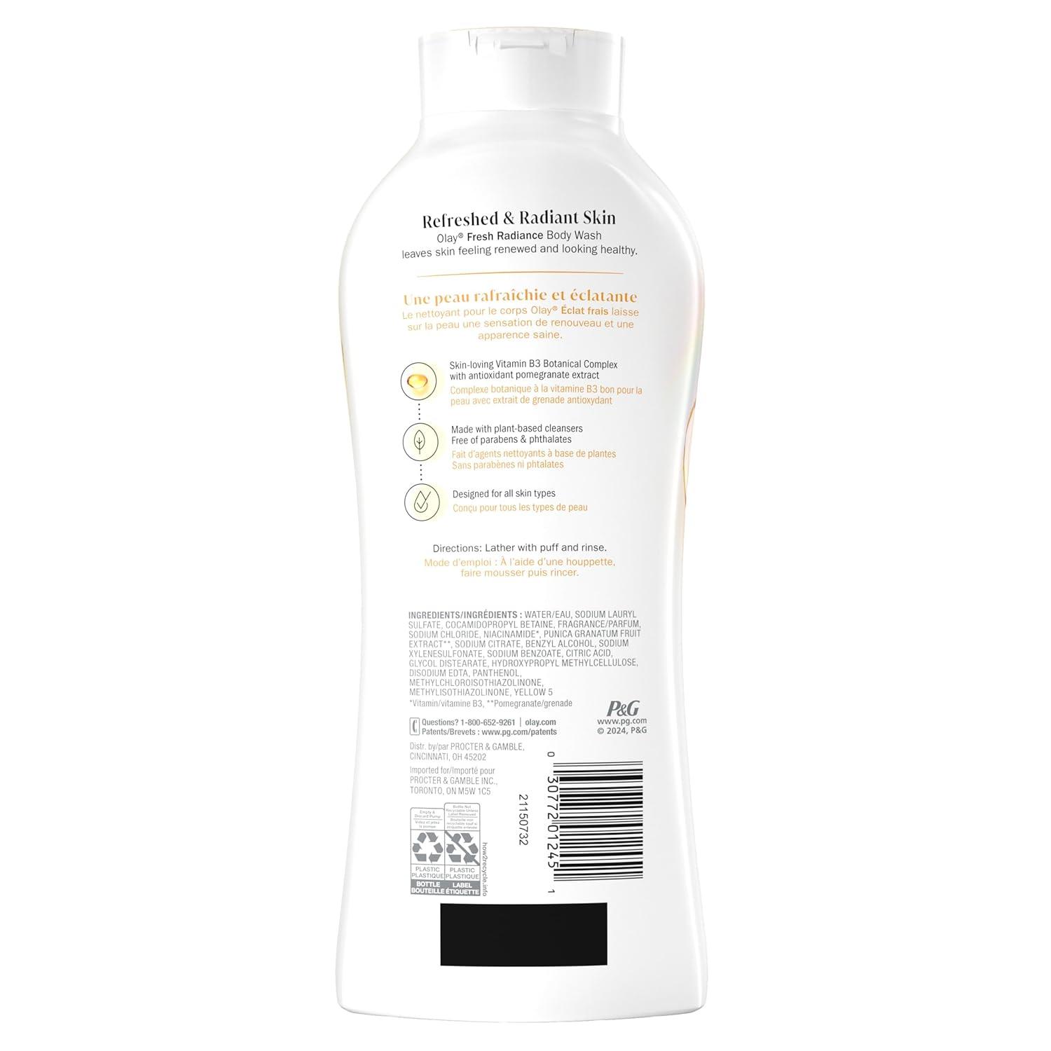 imageOlay Body Wash for Women Fresh Radiance Refreshing ampamp Renewing Made with Plant Based Cleansers B3 Botanical Complex For All Skin Types Orchid ampamp Black Currant Scent 22 fl oz Pack of 4Pineapple  Coconut Water