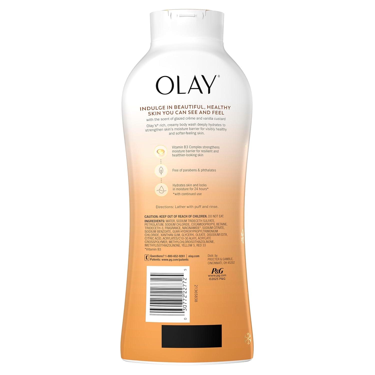 imageOlay Body Wash for Women Hydrating ampamp Moisturizing Holiday Edition With Plant Based Cleansers B3 Complex For All Skin Types Fireside Fir with Fresh Spruce ampamp Sandalwood Scent 22 fl ozSpoonful of Sugar with Glazed Crme  Vanilla Custard