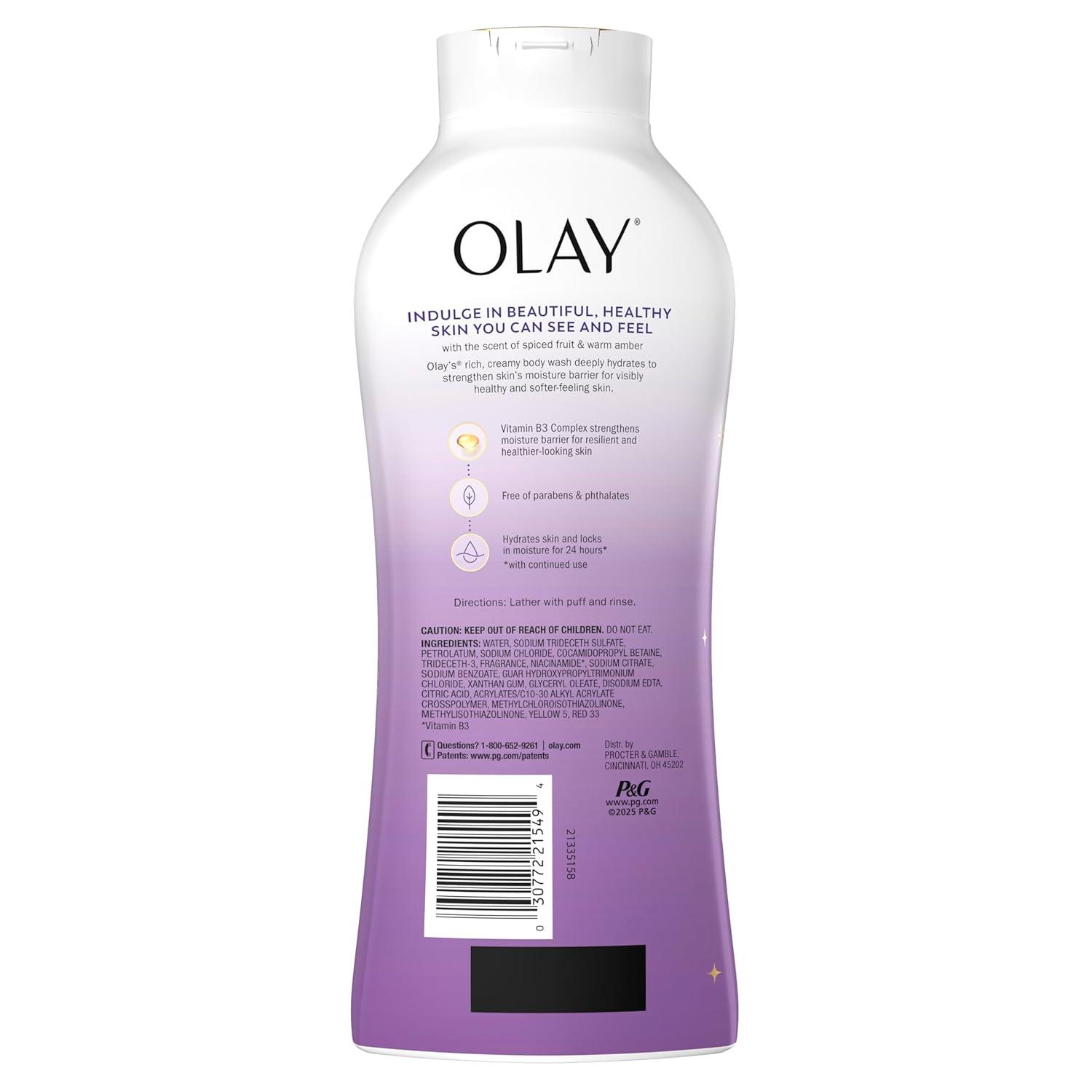 imageOlay Body Wash for Women Hydrating ampamp Moisturizing Holiday Edition With Plant Based Cleansers B3 Complex For All Skin Types Fireside Fir with Fresh Spruce ampamp Sandalwood Scent 22 fl ozVisions of Sugarplums with Spiced Fruit  Warm Amber