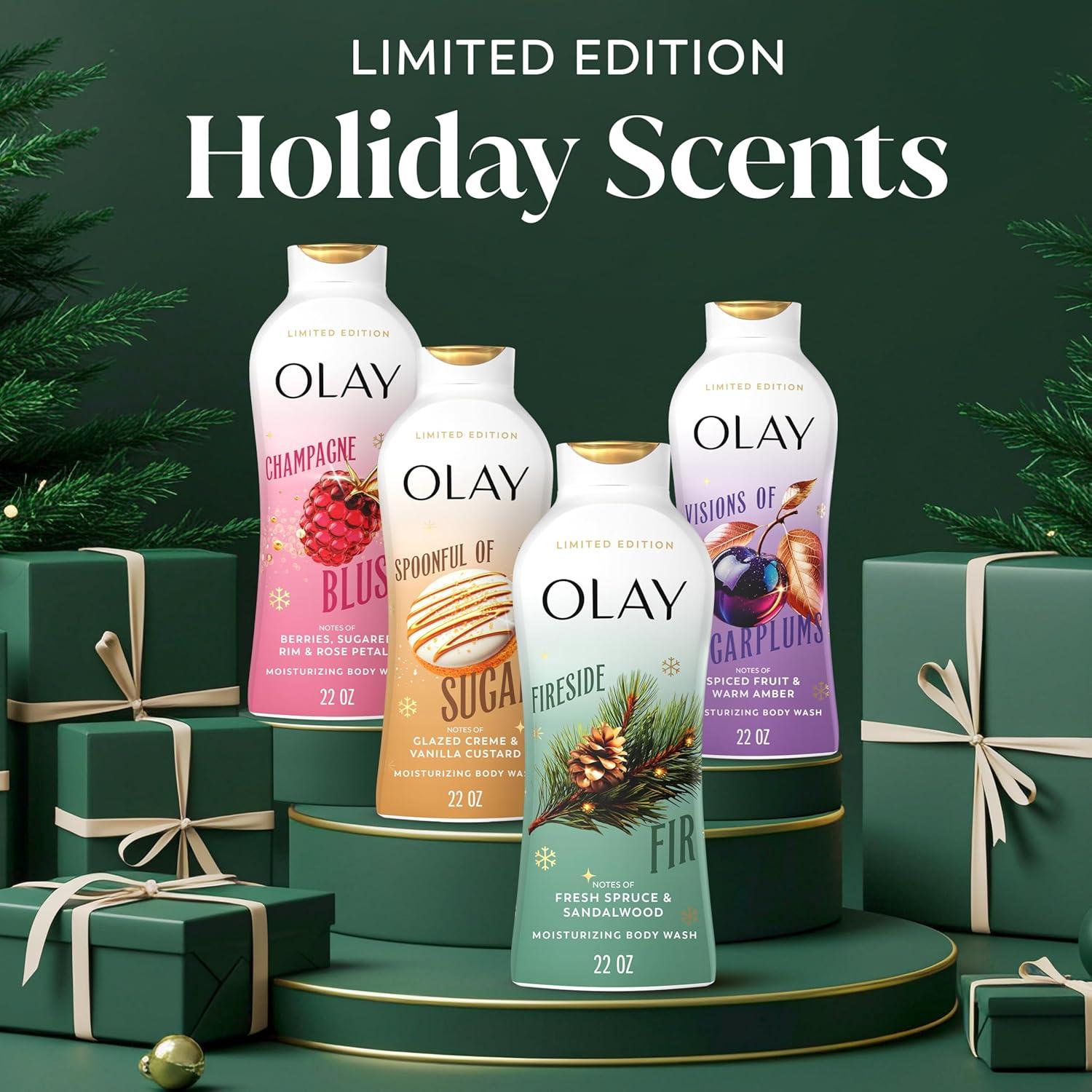 imageOlay Body Wash for Women Hydrating ampamp Moisturizing Holiday Edition With Plant Based Cleansers B3 Complex For All Skin Types Fireside Fir with Fresh Spruce ampamp Sandalwood Scent 22 fl ozFireside Fir with Fresh Spruce  Sandalwood