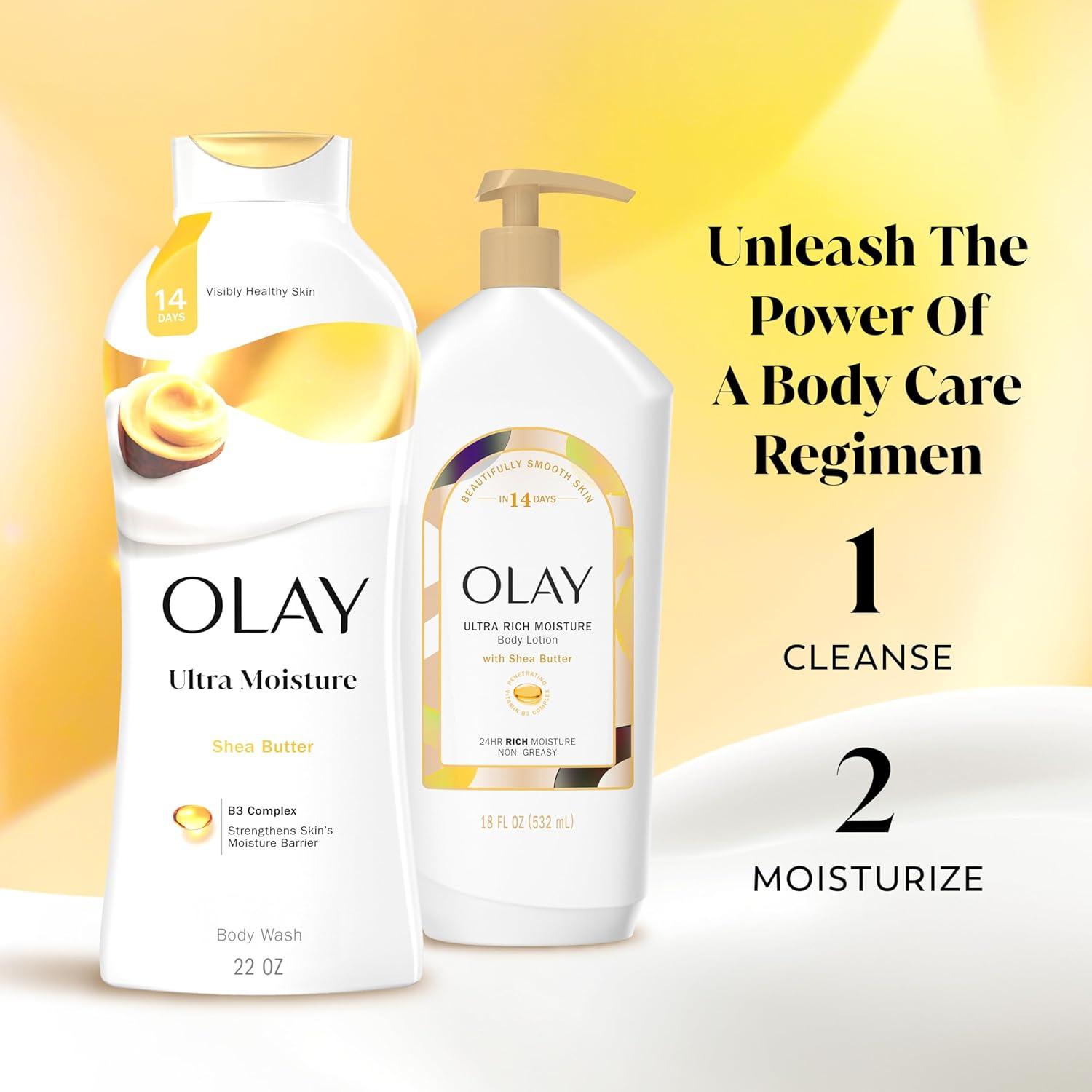 imageOlay Body Wash for Women Hydrating ampamp Moisturizing Holiday Edition With Plant Based Cleansers B3 Complex For All Skin Types Fireside Fir with Fresh Spruce ampamp Sandalwood Scent 22 fl ozShea Butter