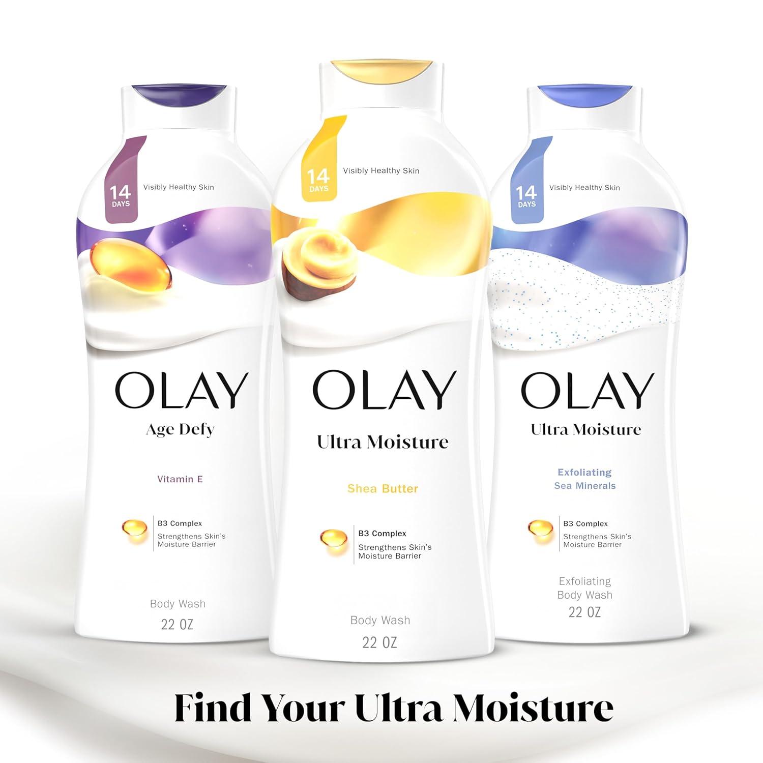 imageOlay Body Wash for Women Hydrating ampamp Moisturizing Holiday Edition With Plant Based Cleansers B3 Complex For All Skin Types Fireside Fir with Fresh Spruce ampamp Sandalwood Scent 22 fl ozShea Butter