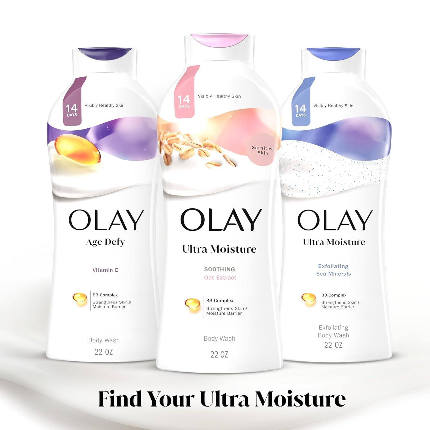 imageOlay Body Wash for Women Hydrating ampamp Moisturizing Holiday Edition With Plant Based Cleansers B3 Complex For All Skin Types Fireside Fir with Fresh Spruce ampamp Sandalwood Scent 22 fl ozOat Extract
