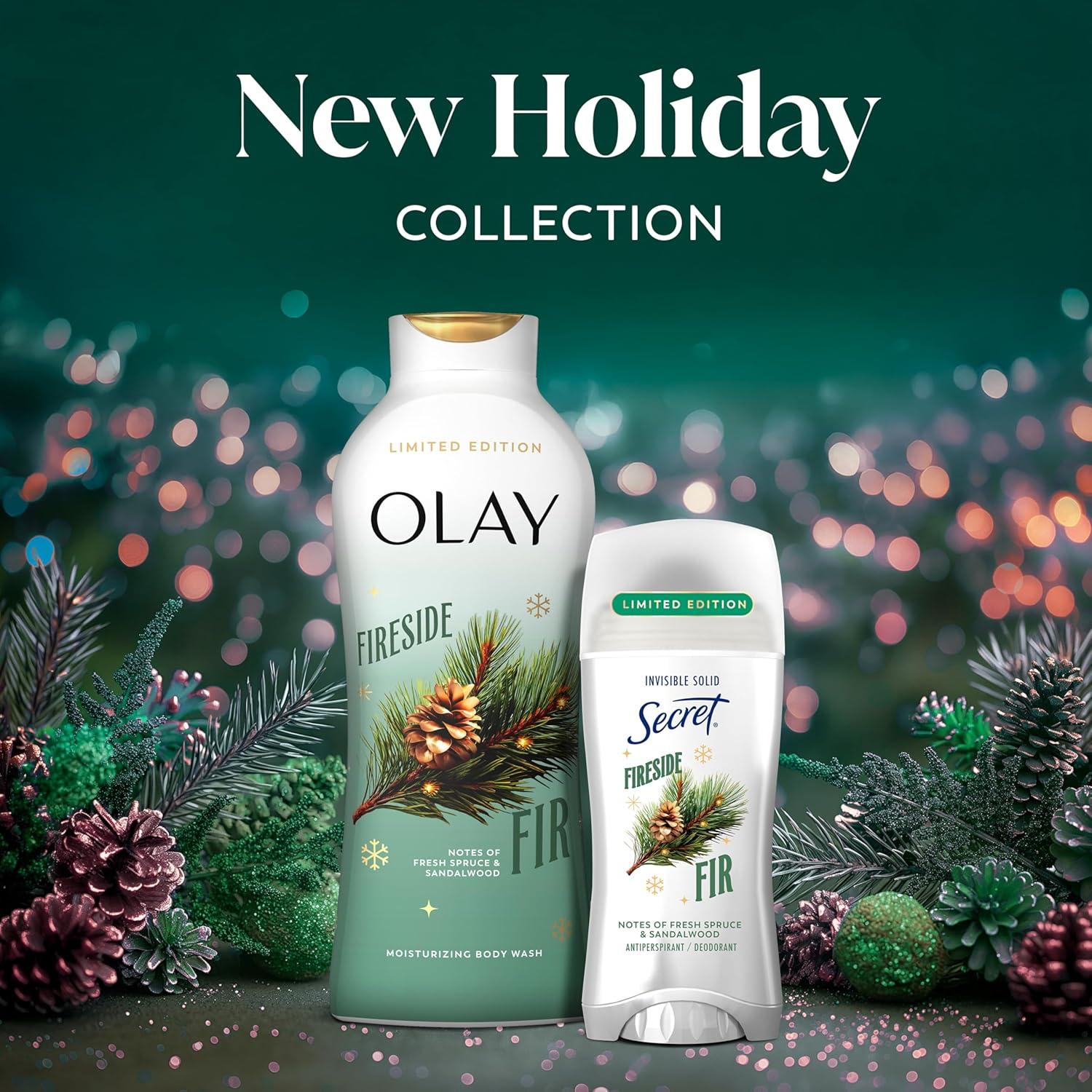 imageOlay Body Wash for Women Hydrating ampamp Moisturizing Holiday Edition With Plant Based Cleansers B3 Complex For All Skin Types Fireside Fir with Fresh Spruce ampamp Sandalwood Scent 22 fl ozFireside Fir with Fresh Spruce  Sandalwood