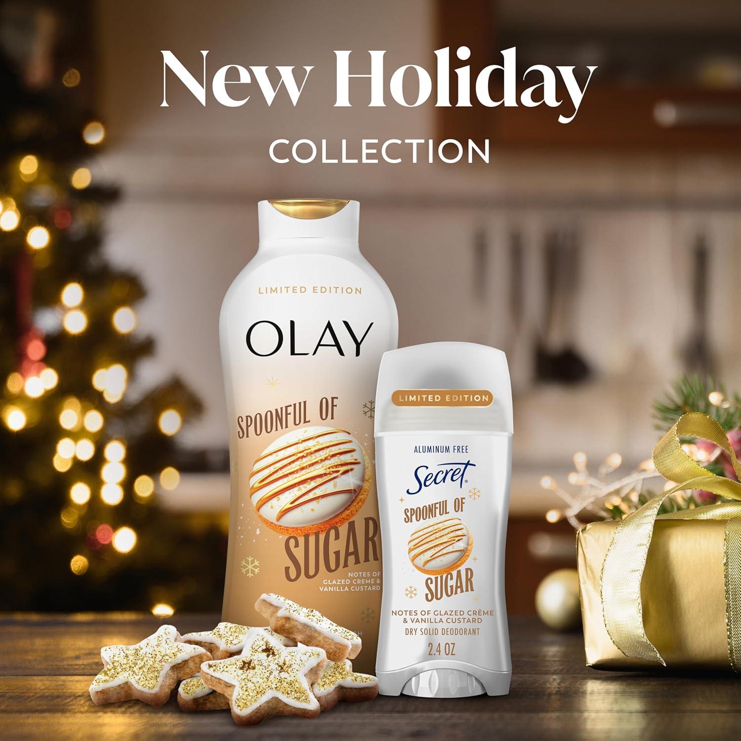 imageOlay Body Wash for Women Hydrating ampamp Moisturizing Holiday Edition With Plant Based Cleansers B3 Complex For All Skin Types Fireside Fir with Fresh Spruce ampamp Sandalwood Scent 22 fl ozSpoonful of Sugar with Glazed Crme  Vanilla Custard