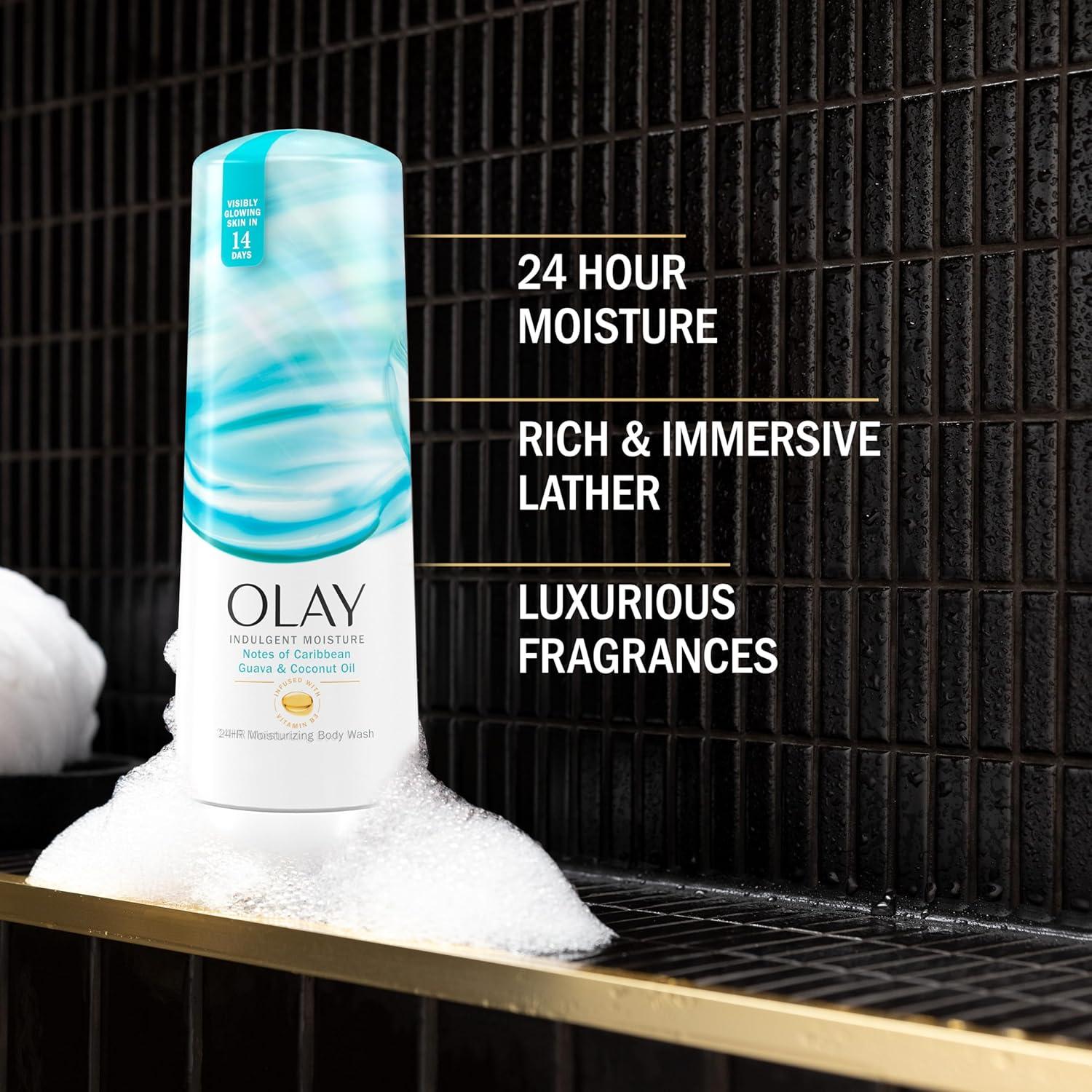 imageOlay Body Wash for Women Indulgent Moisture 24hr Moisturizing ampamp Nourishing Formula Infused with Vitamin B3 Complex Luxurious Fragrances Guava ampamp Coconut Scent 20 fl ozGuava  Coconut