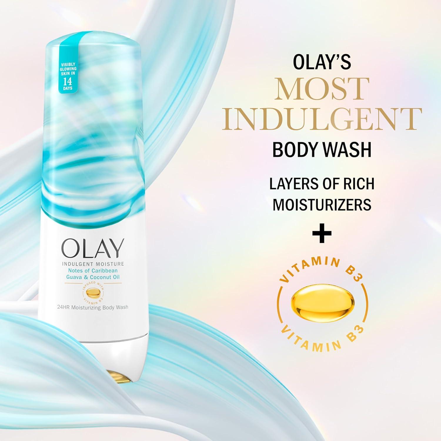 imageOlay Body Wash for Women Indulgent Moisture 24hr Moisturizing ampamp Nourishing Formula Infused with Vitamin B3 Complex Luxurious Fragrances Guava ampamp Coconut Scent 20 fl ozGuava  Coconut