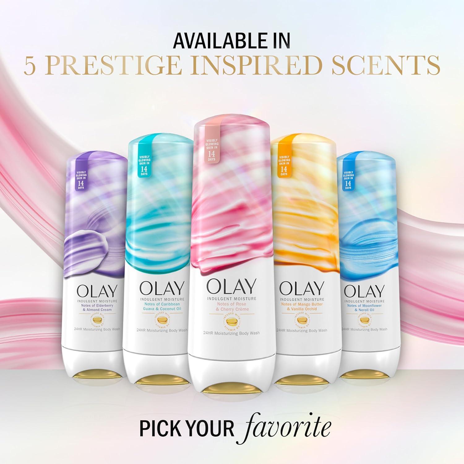 imageOlay Body Wash for Women Indulgent Moisture 24hr Moisturizing ampamp Nourishing Formula Infused with Vitamin B3 Complex Luxurious Fragrances Guava ampamp Coconut Scent 20 fl ozMango Butter  Vanilla Orchid