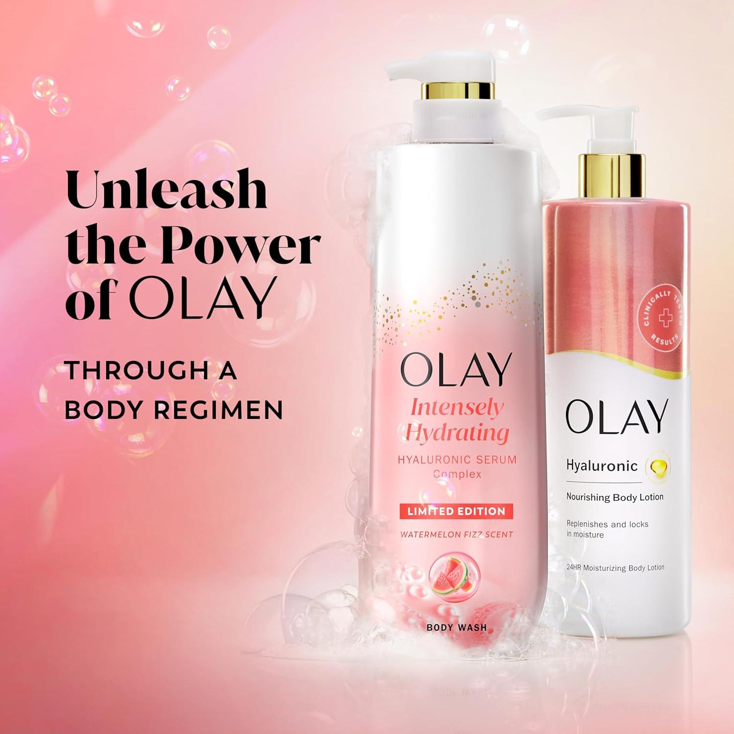 imageOlay Body Wash for Women Intensely Hydrating ProHyaluronic Acid Serum Complex Renews Moisture Vitamin B3 Lameller Technology For All Skin Types Strawberry Summer Fizz Scent 20 fl ozWatermelon Fizz