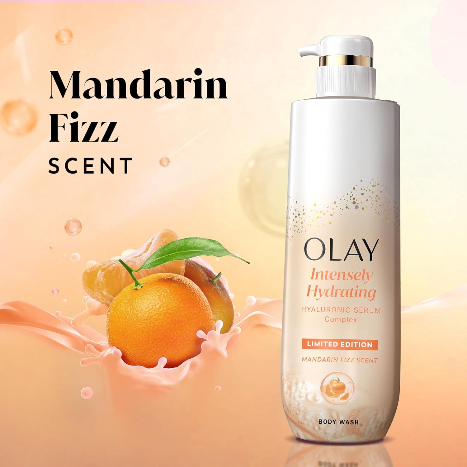 imageOlay Body Wash for Women Intensely Hydrating ProHyaluronic Acid Serum Complex Renews Moisture Vitamin B3 Lameller Technology For All Skin Types Strawberry Summer Fizz Scent 20 fl ozMandarin Fizz