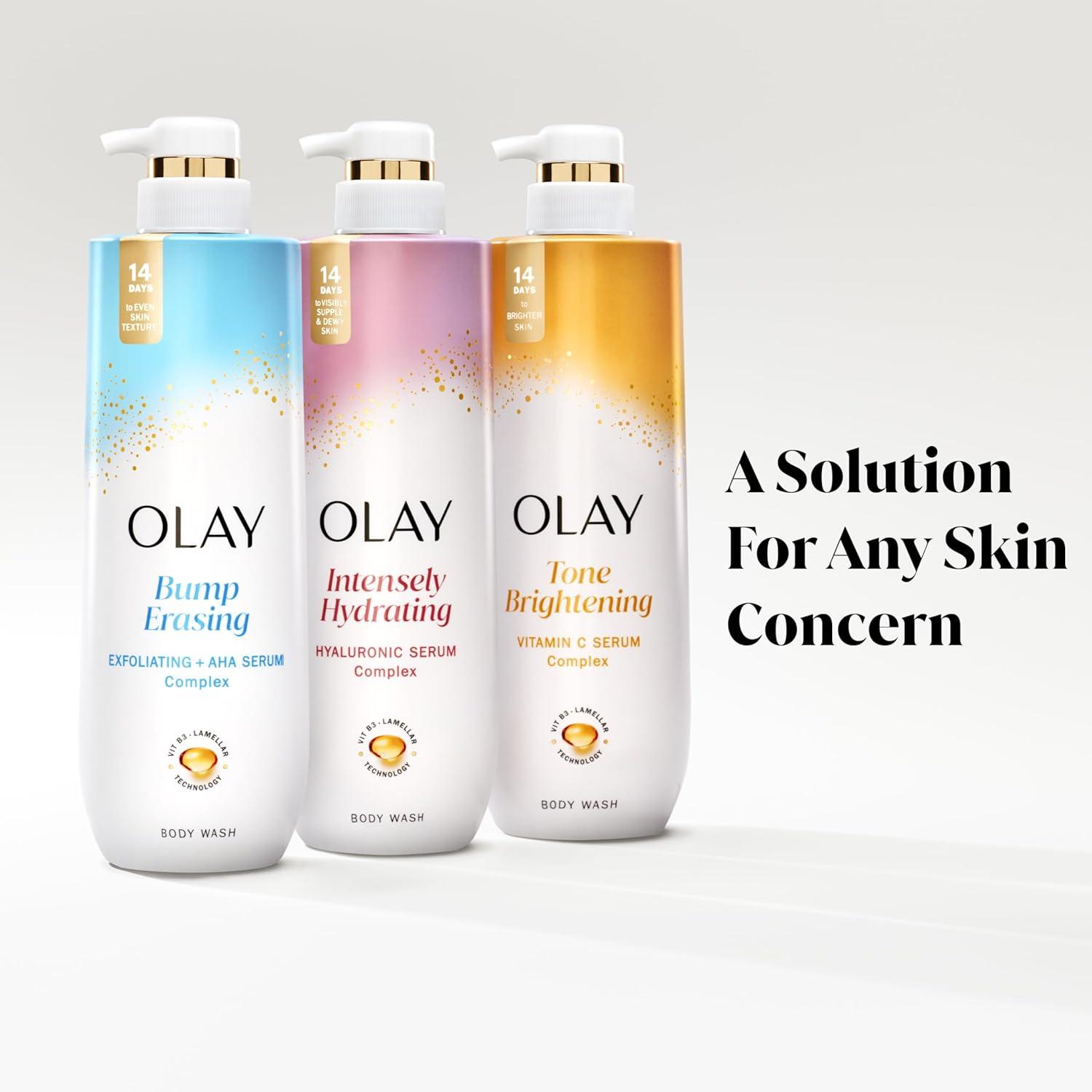 imageOlay Body Wash for Women Intensely Hydrating ProHyaluronic Acid Serum Complex Renews Moisture Vitamin B3 Lameller Technology For All Skin Types Strawberry Summer Fizz Scent 20 fl ozLightly Scented