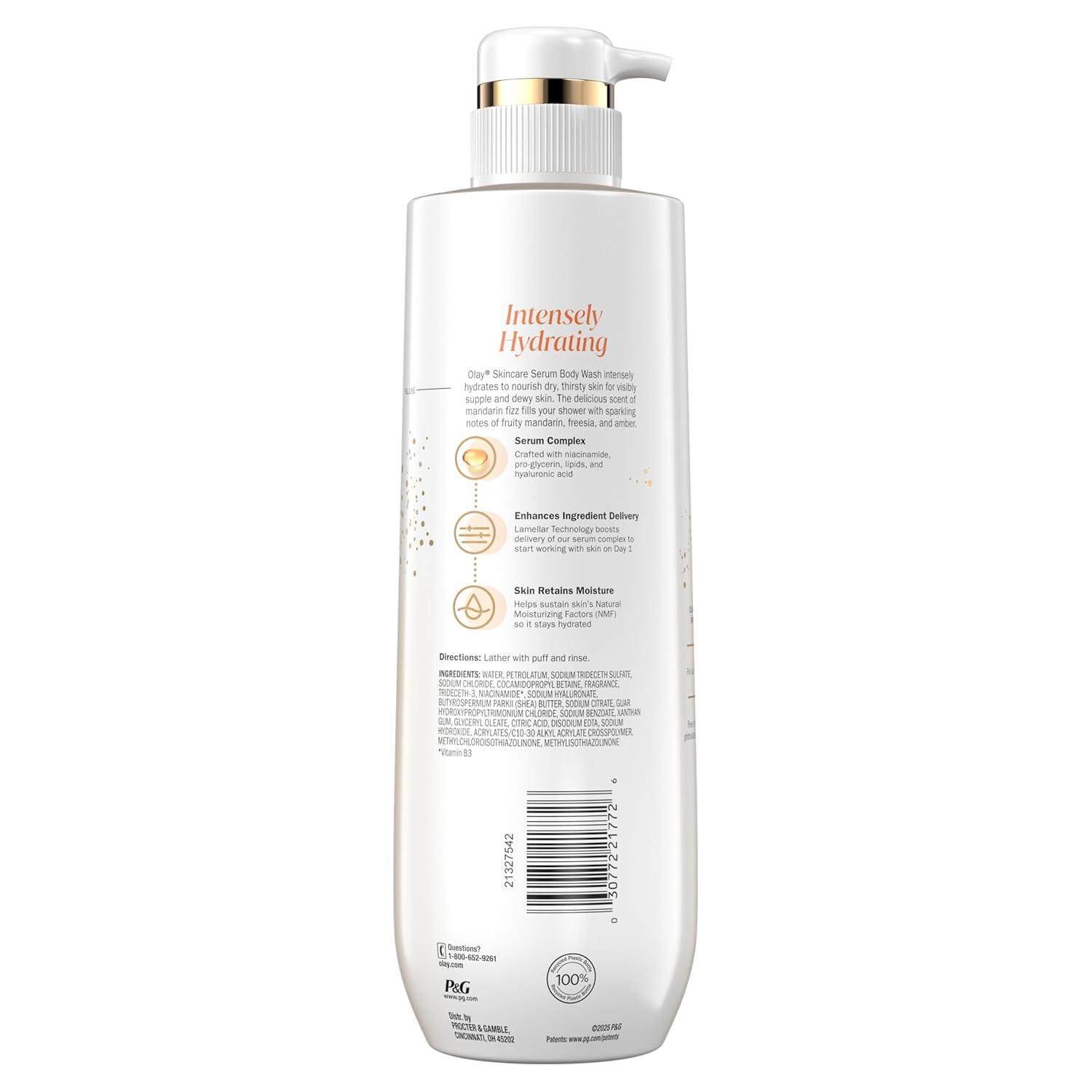imageOlay Body Wash for Women Intensely Hydrating ProHyaluronic Acid Serum Complex Renews Moisture Vitamin B3 Lameller Technology For All Skin Types Strawberry Summer Fizz Scent 20 fl ozMandarin Fizz