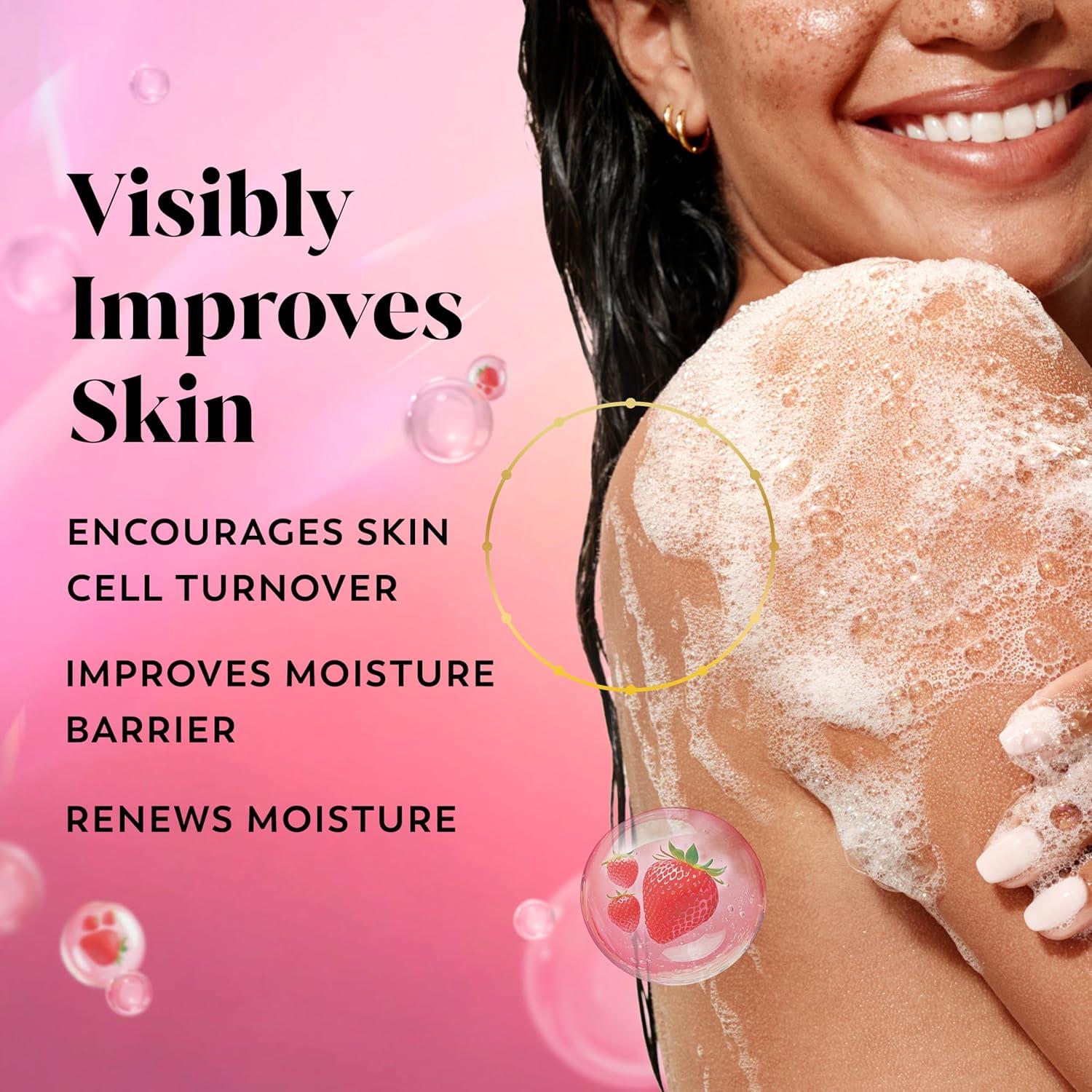 imageOlay Body Wash for Women Intensely Hydrating ProHyaluronic Acid Serum Complex Renews Moisture Vitamin B3 Lameller Technology For All Skin Types Strawberry Summer Fizz Scent 20 fl ozStrawberry Fizz
