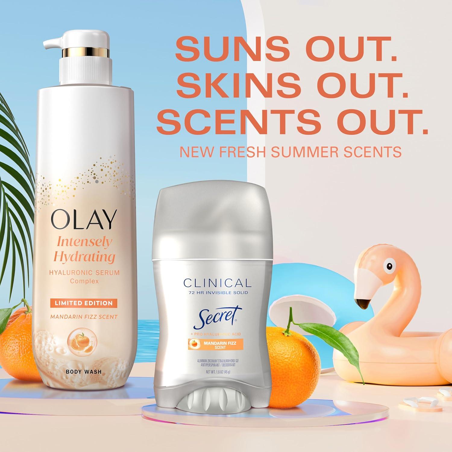imageOlay Body Wash for Women Intensely Hydrating ProHyaluronic Acid Serum Complex Renews Moisture Vitamin B3 Lameller Technology For All Skin Types Strawberry Summer Fizz Scent 20 fl ozMandarin Fizz