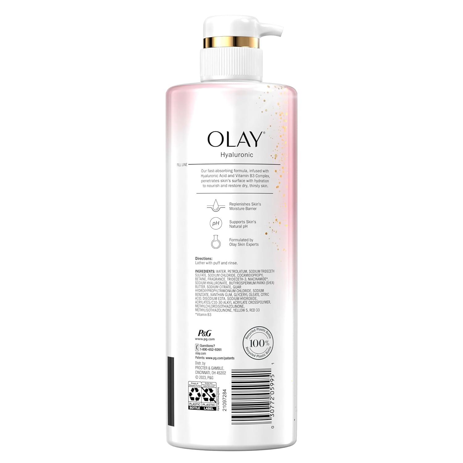 imageOlay Body Wash for Women Intensely Hydrating ProHyaluronic Acid Serum Complex Renews Moisture Vitamin B3 Lameller Technology For All Skin Types Strawberry Summer Fizz Scent 20 fl ozLightly Scented