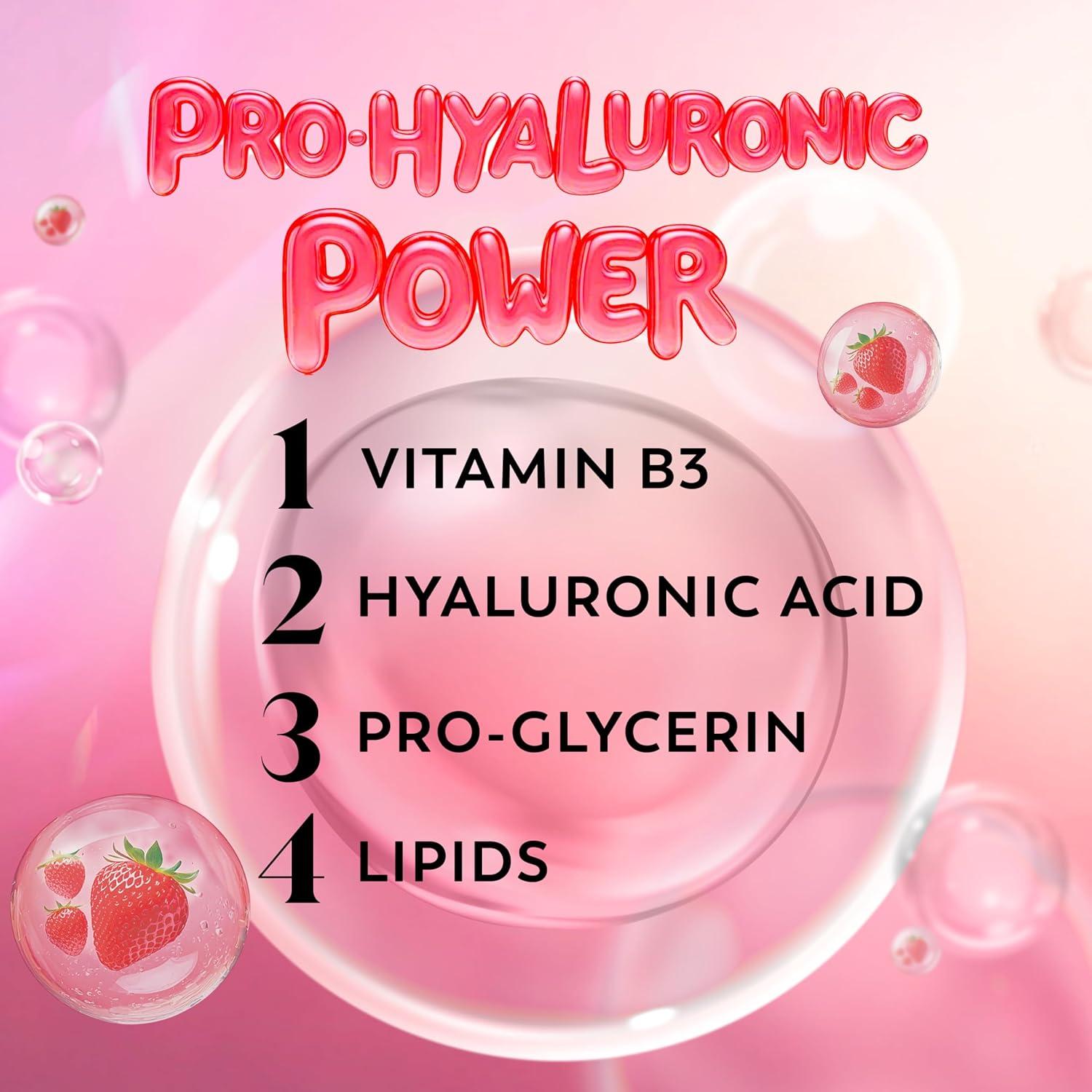 imageOlay Body Wash for Women Intensely Hydrating ProHyaluronic Acid Serum Complex Renews Moisture Vitamin B3 Lameller Technology For All Skin Types Strawberry Summer Fizz Scent 20 fl ozStrawberry Fizz