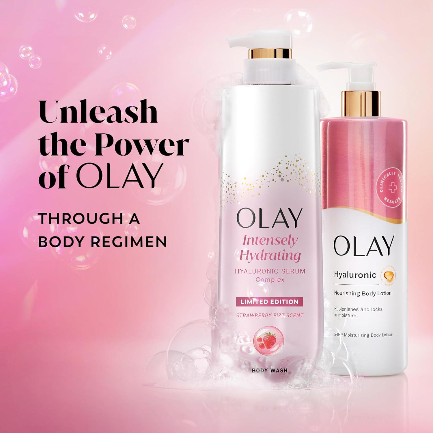 imageOlay Body Wash for Women Intensely Hydrating ProHyaluronic Acid Serum Complex Renews Moisture Vitamin B3 Lameller Technology For All Skin Types Strawberry Summer Fizz Scent 20 fl ozStrawberry Fizz