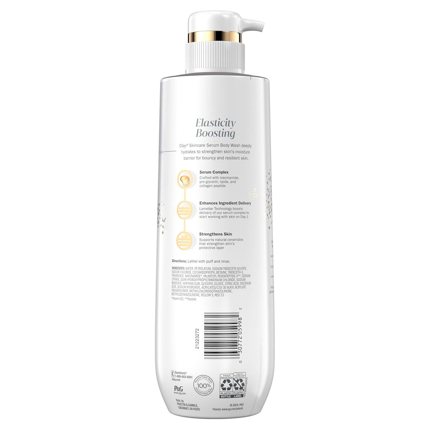 imageOlay Body Wash for Women Regenerist Smoothing Niacinamide Serum Complex Renews Moisture Free of Parabens ampamp Phthalates Vitamin B3 Lameller Technology For All Skin Types 20 fl oz Pack of 4Vitamin B3 and Collagen 20 fl oz Pack of 4