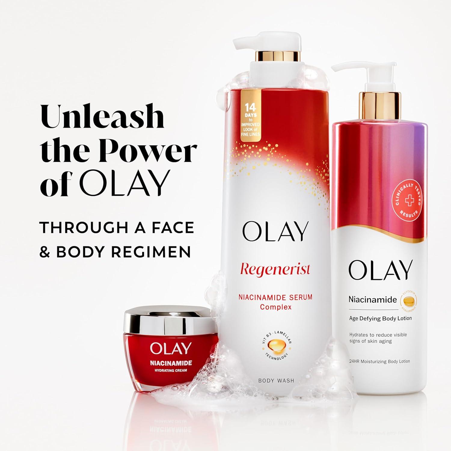 imageOlay Body Wash for Women Regenerist Smoothing Niacinamide Serum Complex Renews Moisture Free of Parabens ampamp Phthalates Vitamin B3 Lameller Technology For All Skin Types 20 fl oz Pack of 4Regenerist