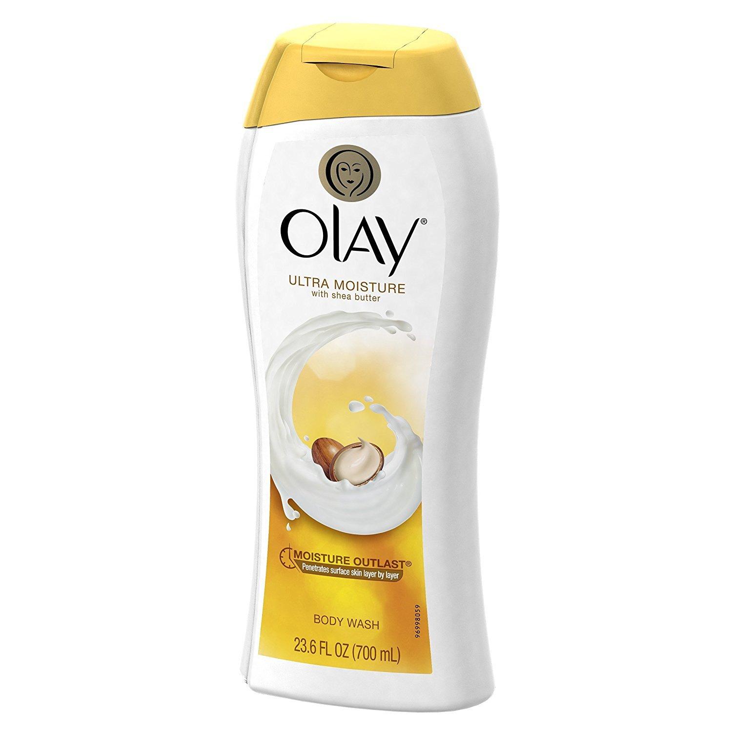 imageOlay Body Wash for Women Ultra Moisture 24hr Moisturizing Hydrating ampamp Refreshing B3 Vitamin Complex Free of Parabens ampamp Phthalates For All Skin Types Shea Butter Scent 22 fl oz Pack of 4Shea Butter