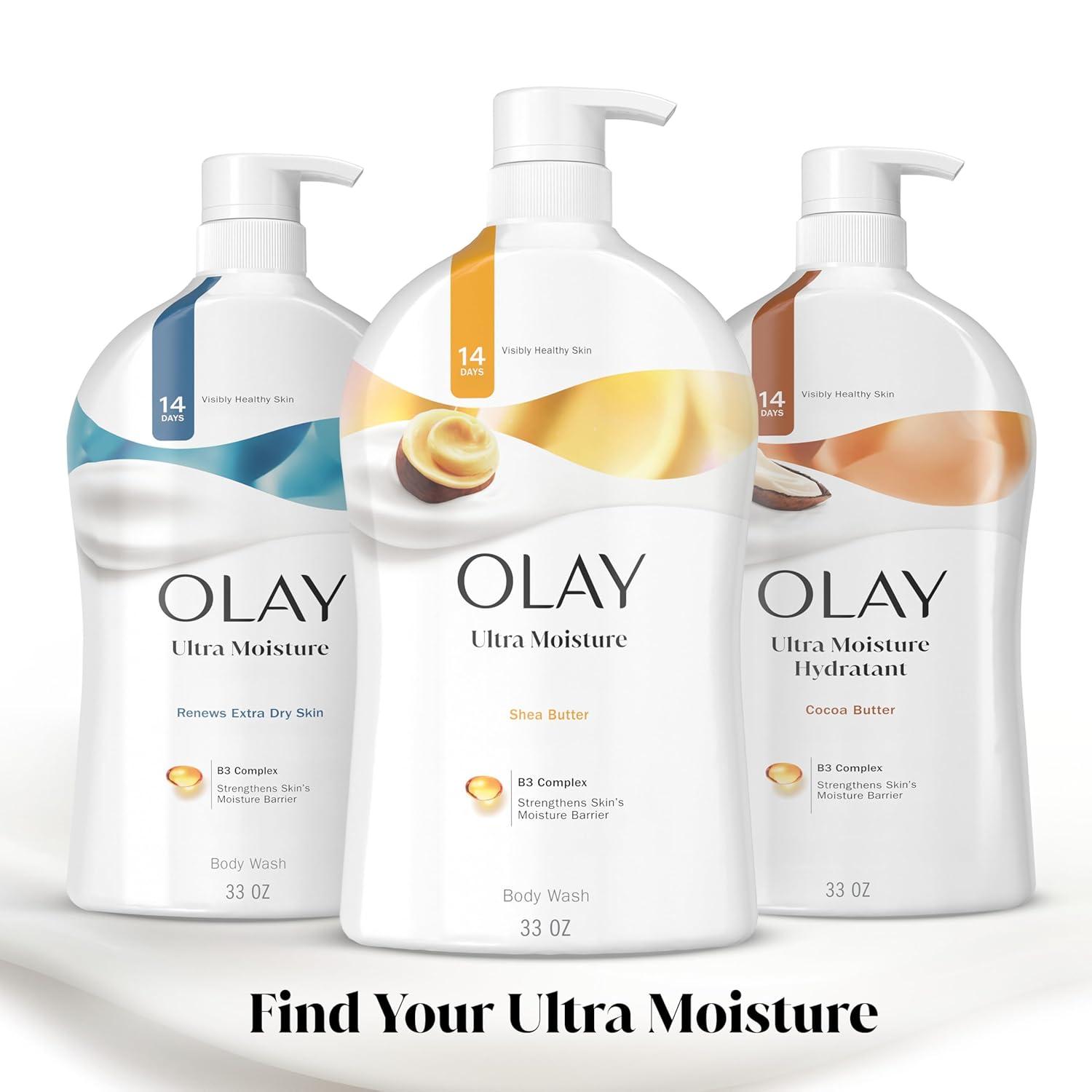 imageOlay Body Wash for Women Ultra Moisture 24hr Moisturizing Hydrating ampamp Refreshing B3 Vitamin Complex Free of Parabens ampamp Phthalates For All Skin Types Shea Butter Scent 33 fl oz