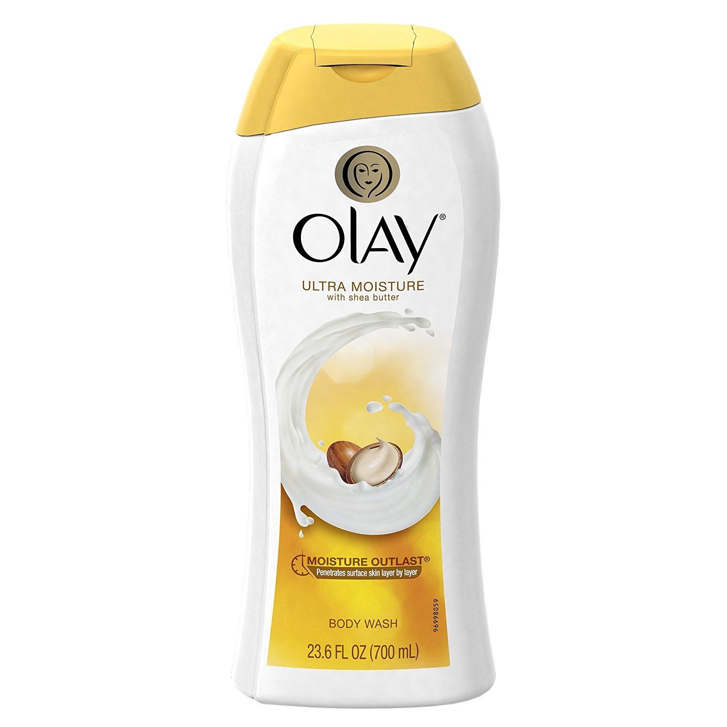 imageOlay Body Wash for Women Ultra Moisture 24hr Moisturizing Hydrating ampamp Refreshing B3 Vitamin Complex Free of Parabens ampamp Phthalates For All Skin Types Shea Butter Scent 22 fl oz Pack of 4Shea Butter