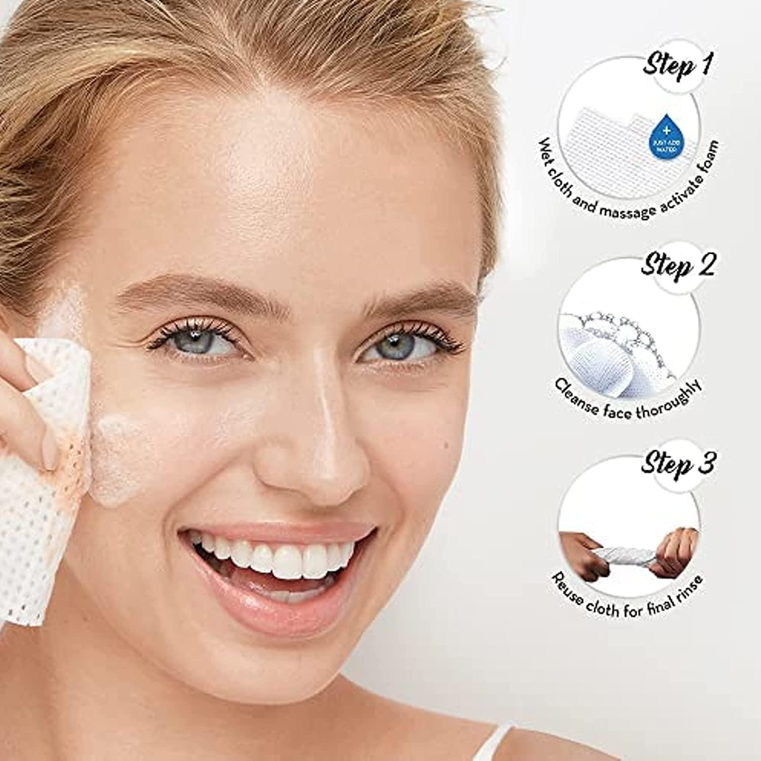 imageOlay Cleansing Wipes Daily Facials Power of a Makeup Remover Scrub Toner Mask and Cleanser  FragranceFree Textured NoSoap Cloth Gentle Skin Care Vitamin ComplexInfused Formula 66 ctWhite