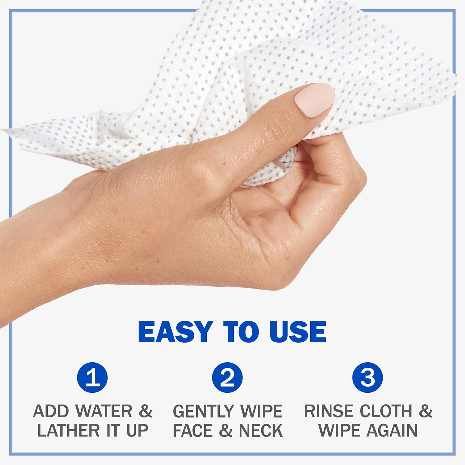 imageOlay Cleansing Wipes Daily Facials Power of a Makeup Remover Scrub Toner Mask and Cleanser  FragranceFree Textured NoSoap Cloth Gentle Skin Care Vitamin ComplexInfused Formula 66 ctNavy blue