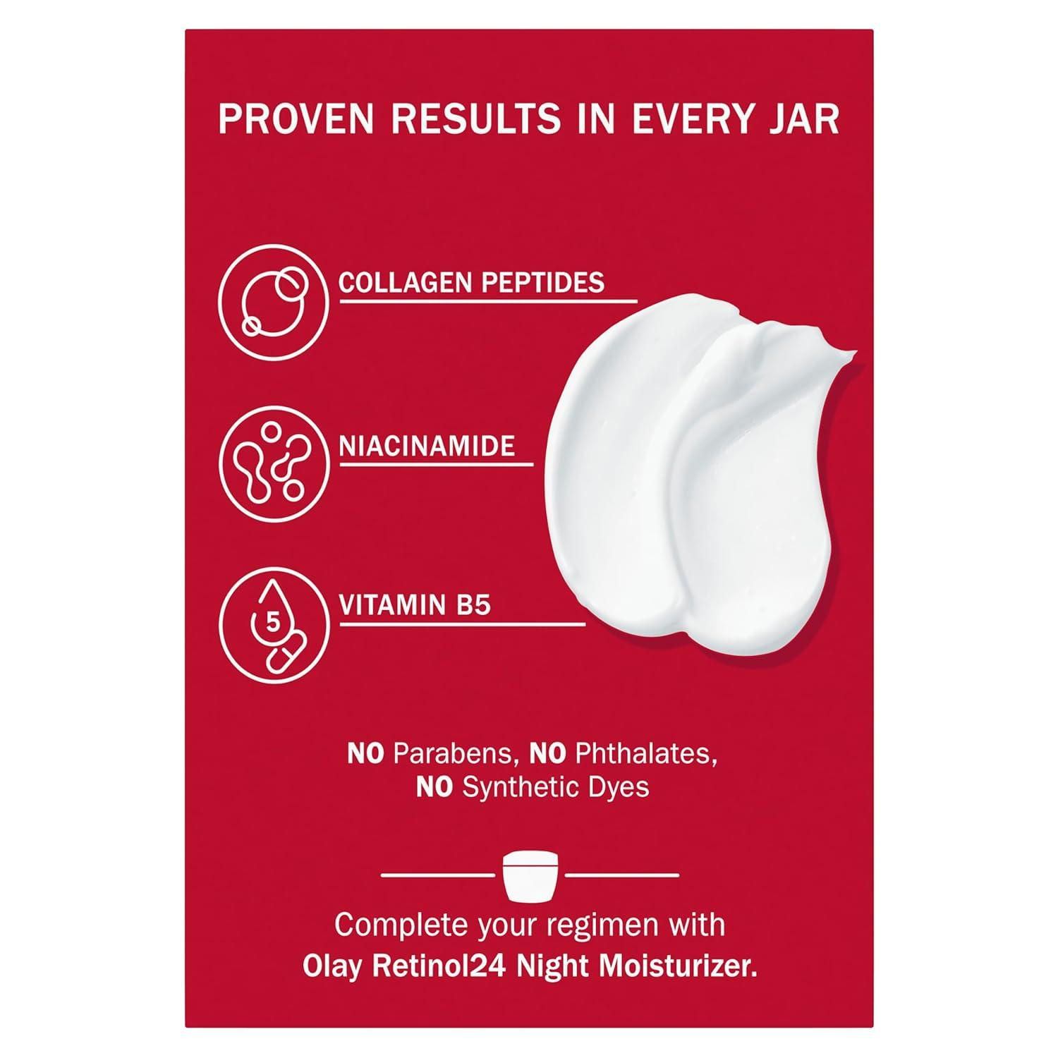 imageOlay Collagen Peptide Face Moisturizer Firming Cream for Women FragranceFree NonGreasy  Hydrating AntiAging AntiWrinkle Smooth Fine Lines Plumping Skin Care  Niacinamide 17 Oz17 Ounce Pack of 1
