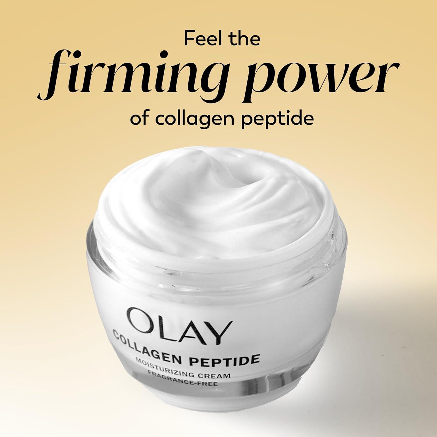 imageOlay Collagen Peptide Face Moisturizer Firming Cream for Women FragranceFree NonGreasy  Hydrating AntiAging AntiWrinkle Smooth Fine Lines Plumping Skin Care  Niacinamide 17 Oz17 Ounce Pack of 1