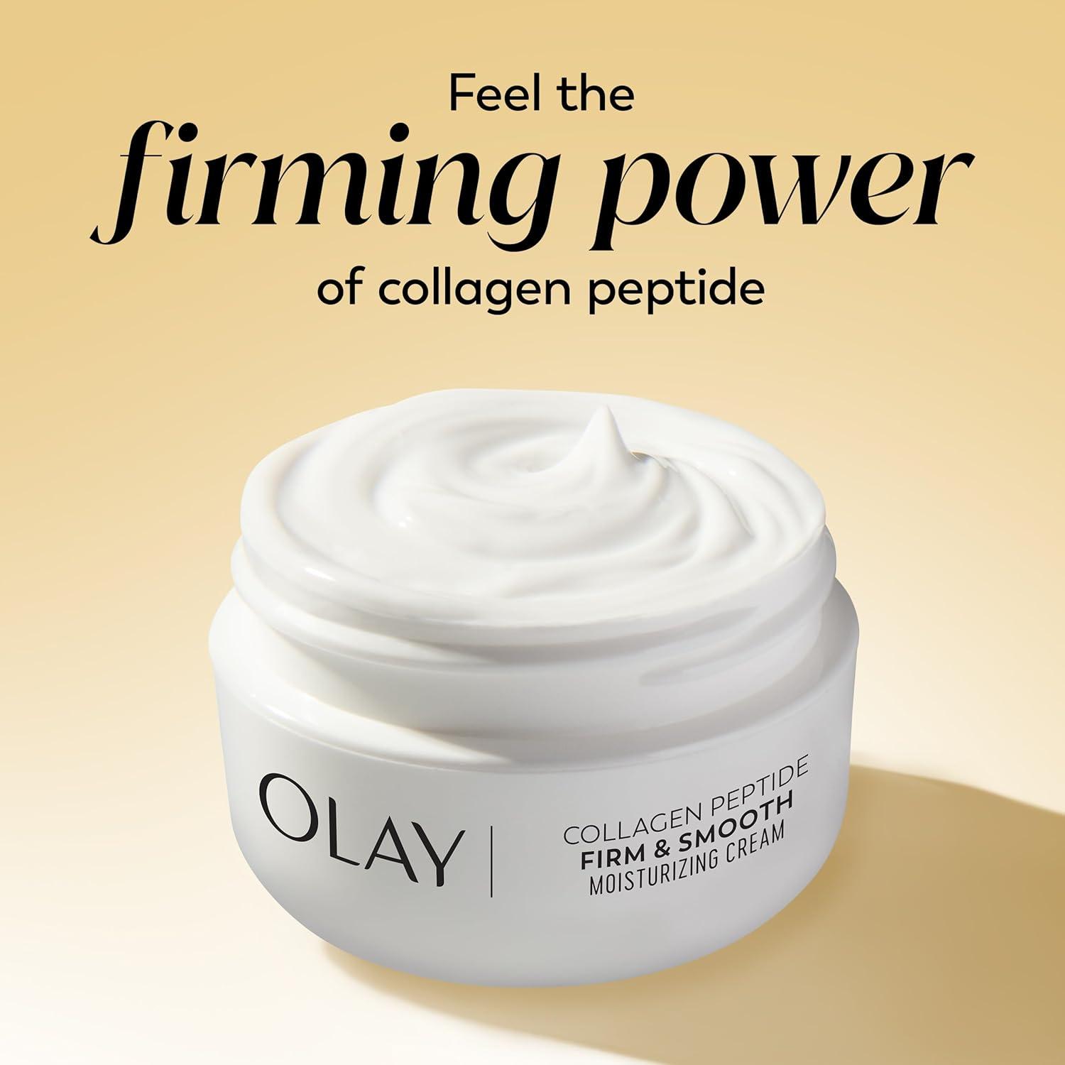 imageOlay Collagen Peptide Face Moisturizer Firming Cream for Women FragranceFree NonGreasy  Hydrating AntiAging AntiWrinkle Smooth Fine Lines Plumping Skin Care  Niacinamide 17 Oz2 Ounce Pack of 1