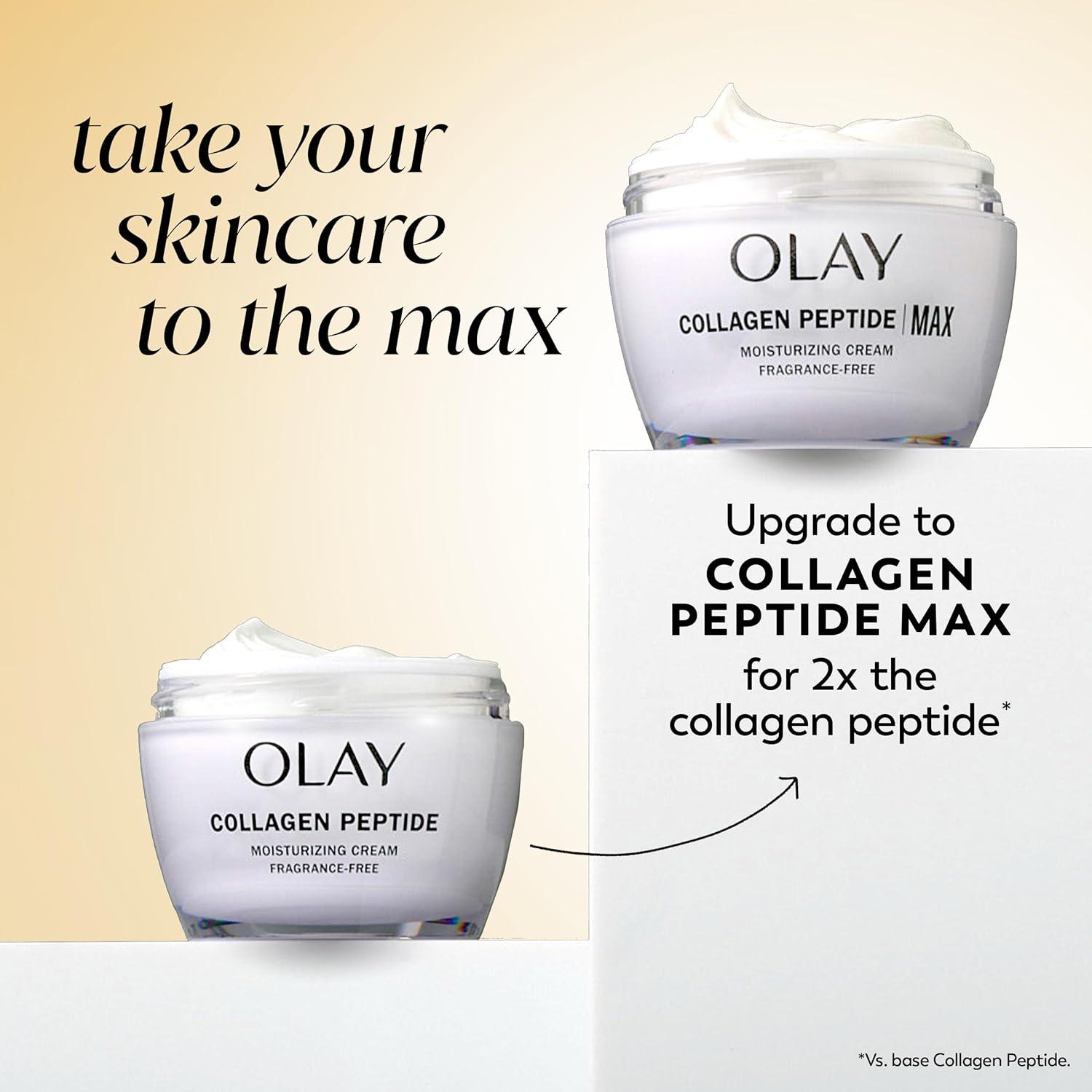 imageOlay Collagen Peptide Face Moisturizer Firming Cream for Women FragranceFree NonGreasy  Hydrating AntiAging AntiWrinkle Smooth Fine Lines Plumping Skin Care  Niacinamide 17 Oz17 Ounce Pack of 1